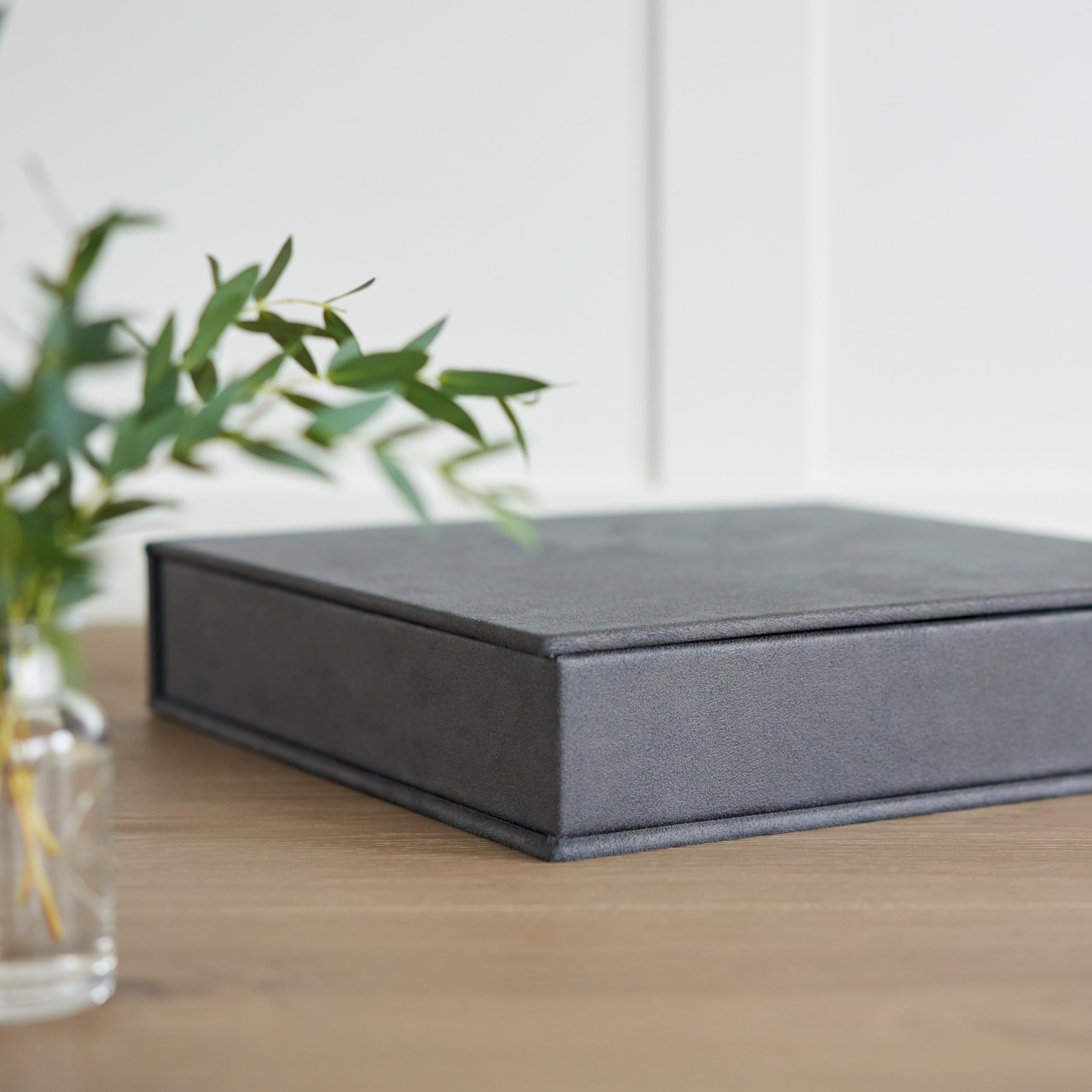 Handmade Eco Leather Keepsake Box by Arcoalbum - Personalized Wedding Memory Box & Photo Album Storage | Custom Embossed Names Leatherette Clamshell Gift Box for Anniversaries, Bridal Showers & Special Occasions