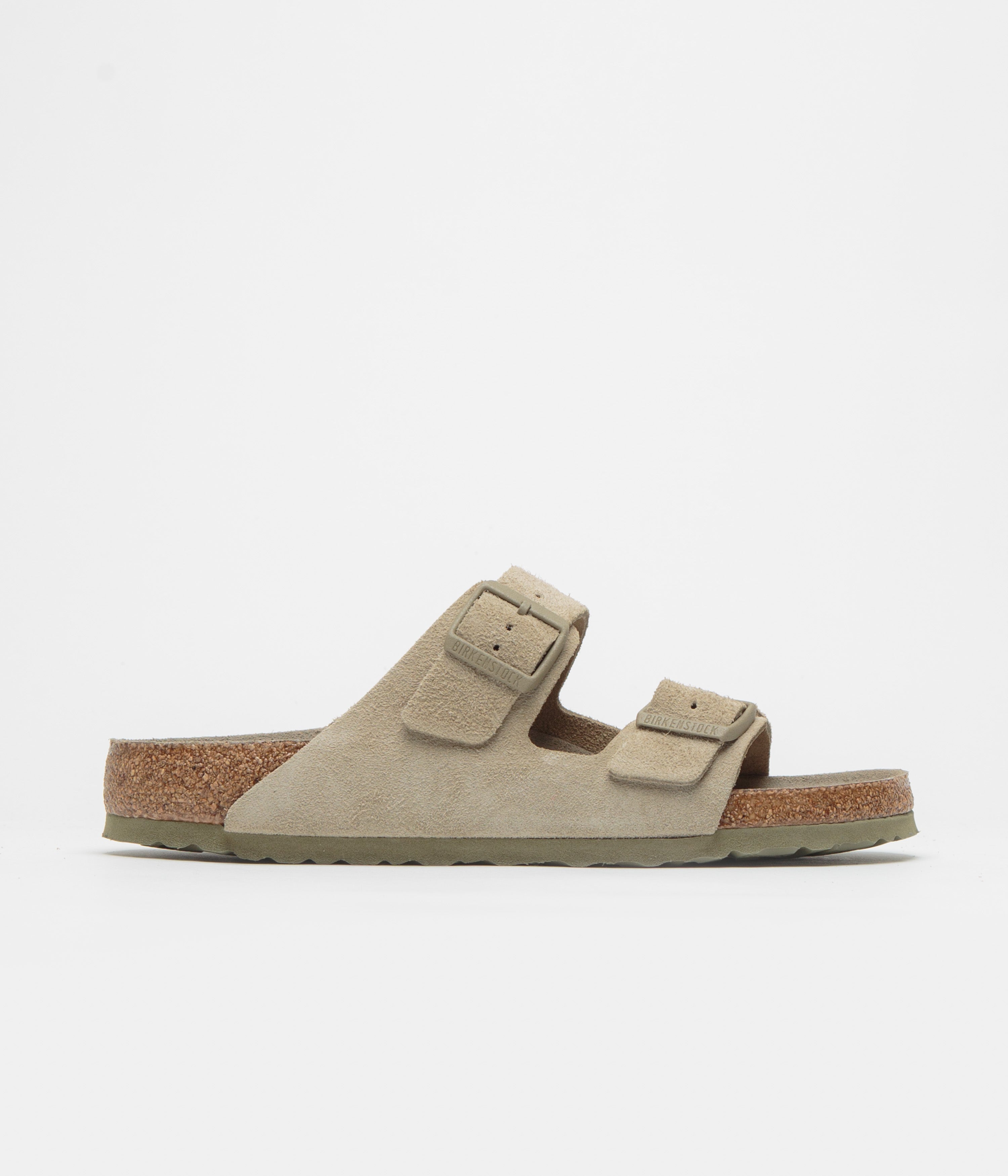 Birkenstock Arizona SFB Sandals for Women & Men - Comfortable Cork Footbed, Adjustable Straps - Faded Khaki - Perfect for Walking, Travel & Casual Outfits