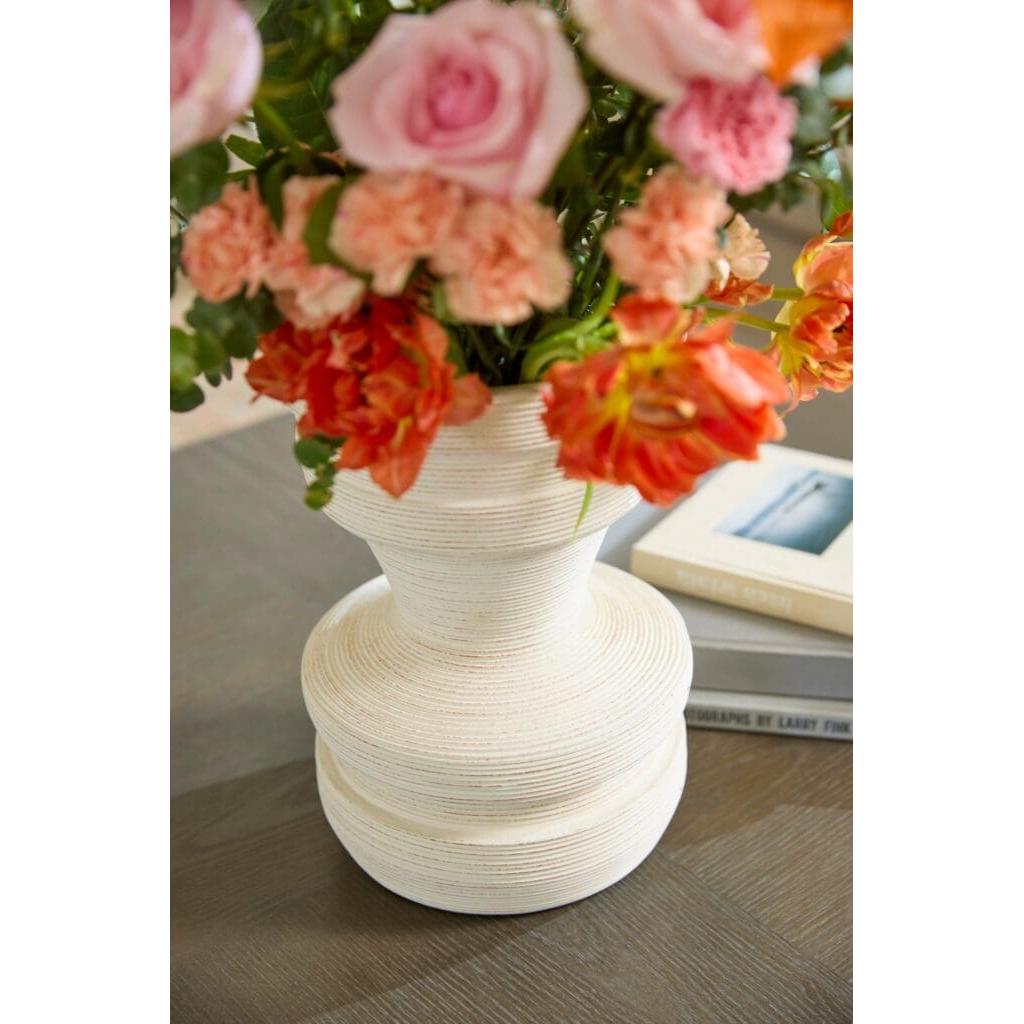 Cyan Design 11559 Taras Vase - White Small Ceramic Home Decor for Living Room, Dining Table & Wedding Centerpieces