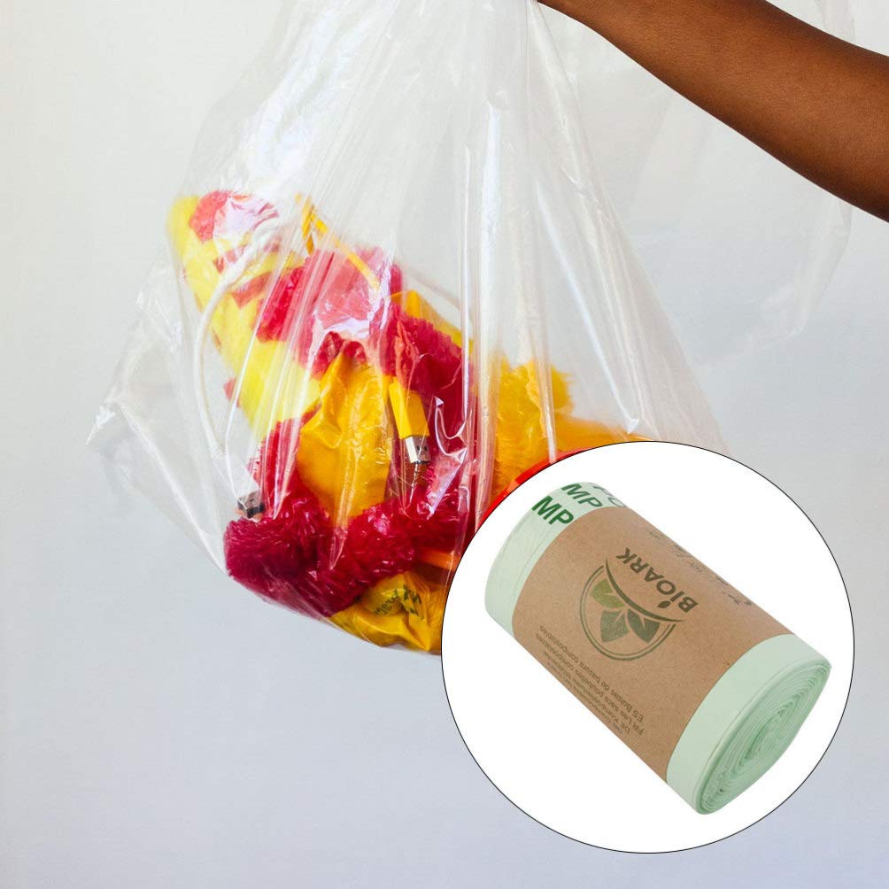 DOITOOL Heavy Duty Compostable Trash Bags - 50 Count Eco-Friendly Kitchen Food Waste Bags, Bathroom Can Liners & Car Garbage Bags for Waste Disposal (Green) | Perfect for Home, Office, Vehicle & Outdoor Use