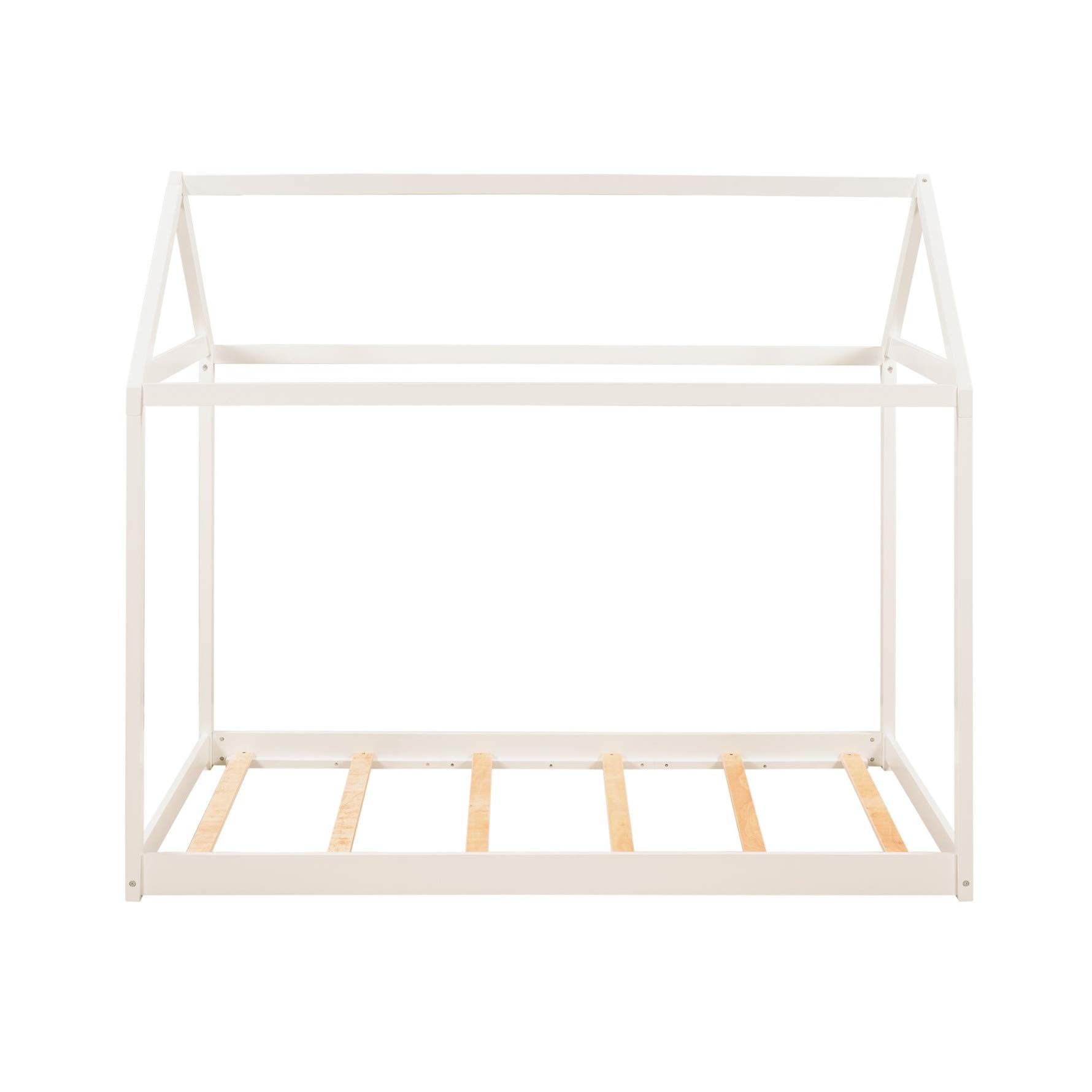 Harper & Bright Designs Solid Wood Twin House Bed for Kids & Toddlers - No Box Spring Needed - White - Perfect for Nursery, Bedroom & Playroom Decor