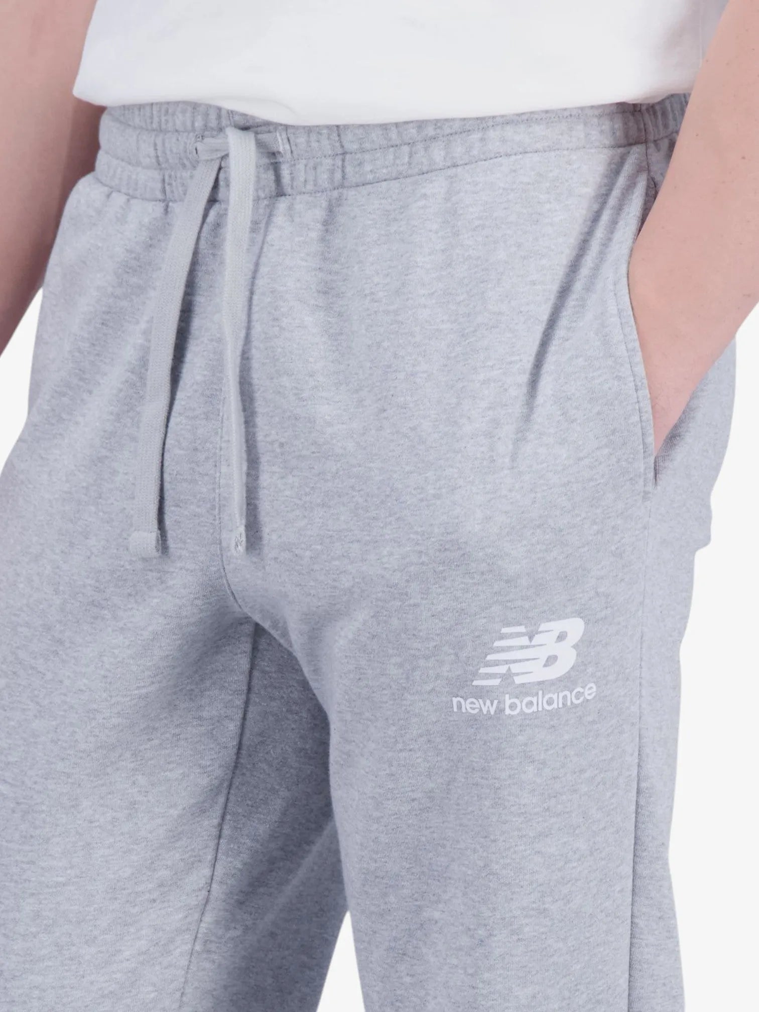 New Balance Essentials Stacked Sweatpants for Men & Women - Gray Joggers for Running, Gym, Lounge & Casual Wear