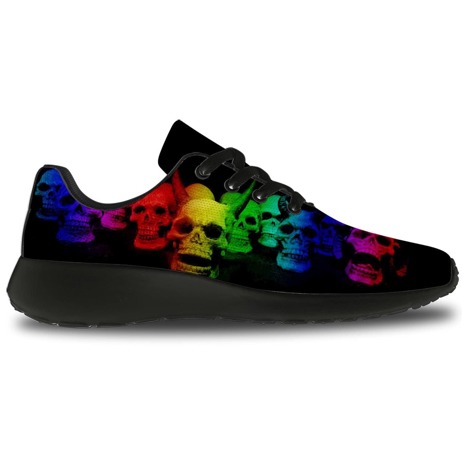 **Unisex LGBTQ Pride Running Shoes - Rainbow Skull Design Comfortable Walking & Tennis Sneakers for Men & Women (Size 10 Men/11.5 Women) - Perfect for Pride Parades, Workouts & Casual Wear**