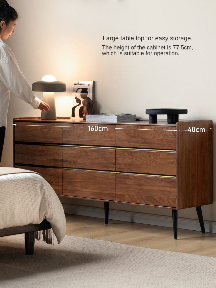 Premium Black Walnut Solid Wood Cabinet - Handcrafted Storage Organizer for Kitchen, Bathroom & Living Room | Rustic Home Decor & Space Saving Solution