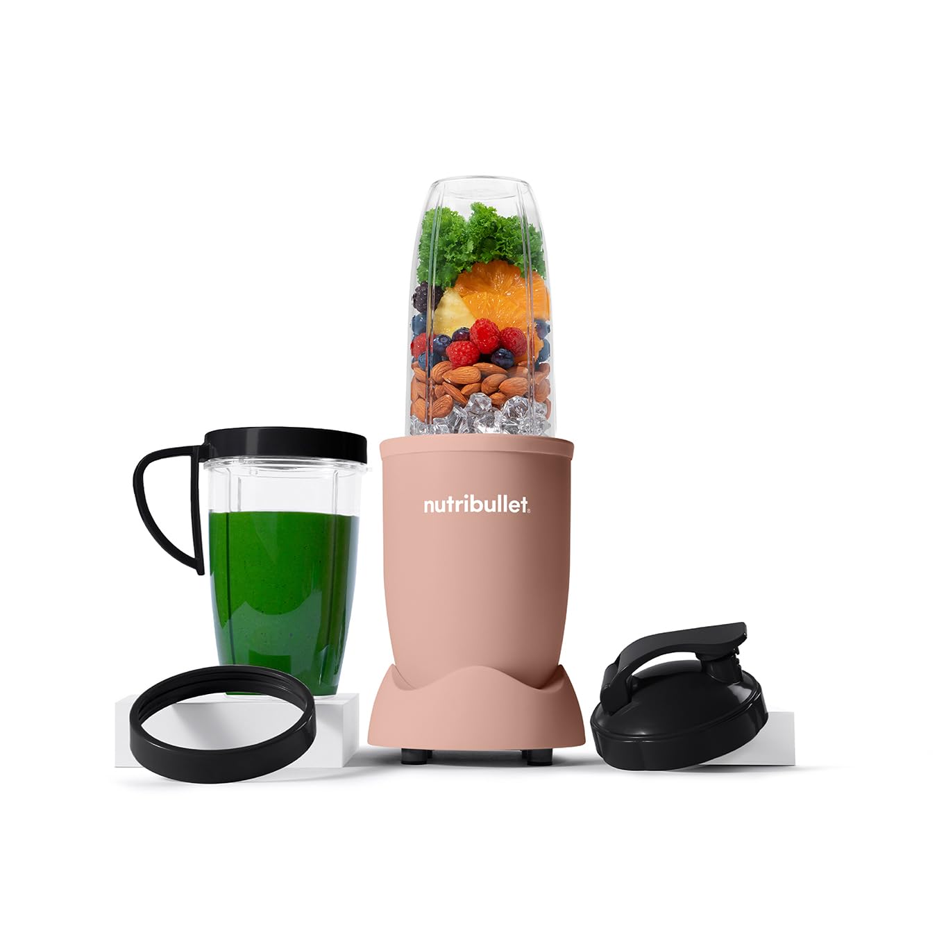 Nutribullet Blender 900 Series - 1200W 25,000 RPM High-Speed Blender for Smoothies, Juices & Frozen Drinks | 11-Piece Kit with Travel Cups, Lids & Accessories | Perfect for Home Kitchen, Gym & Office Use (Matte Clay)