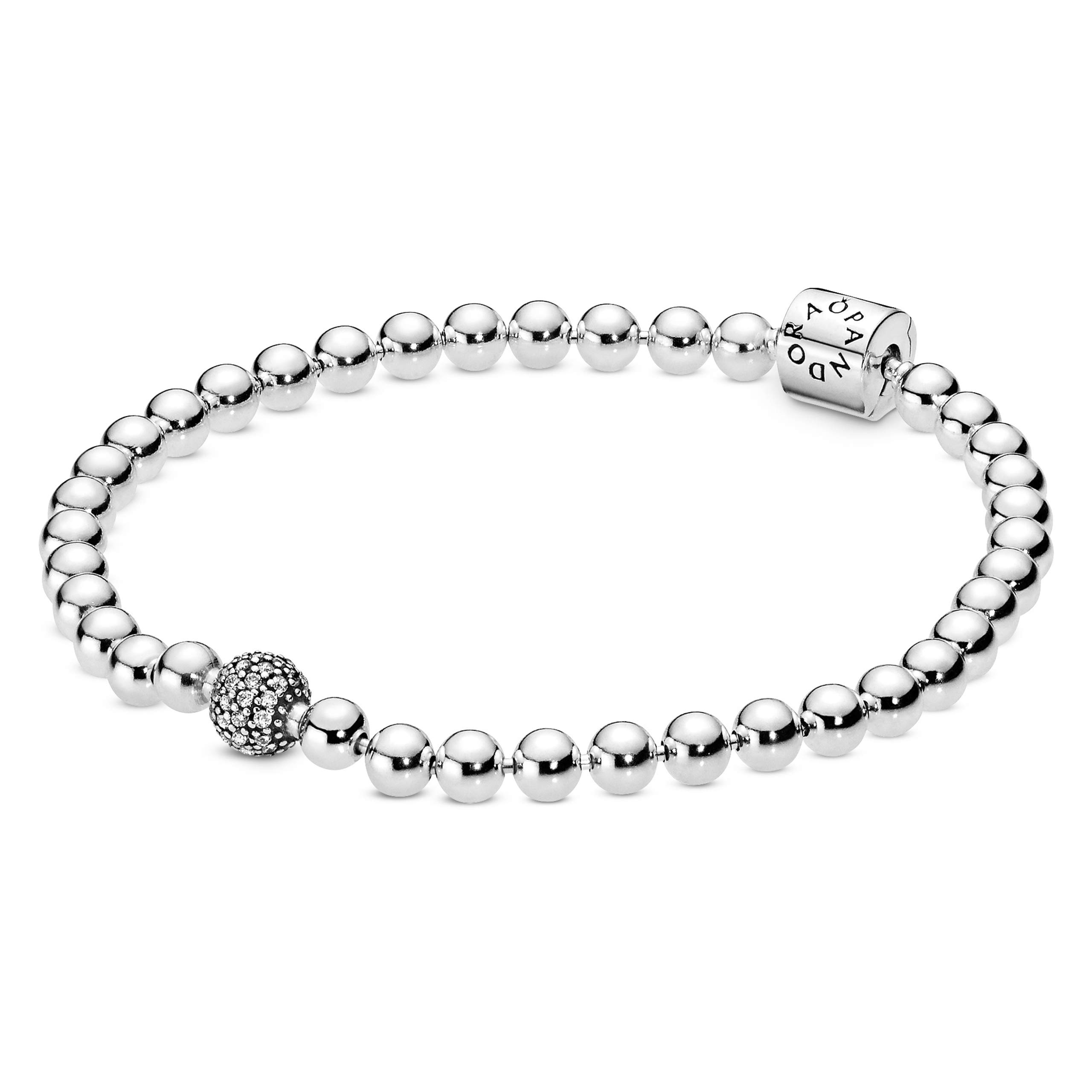 PANDORA Beads & Pave Clear Cubic Zirconia Charms - Elegant Jewelry for Bracelets & Necklaces | Perfect for Gifts, Parties & Everyday Wear