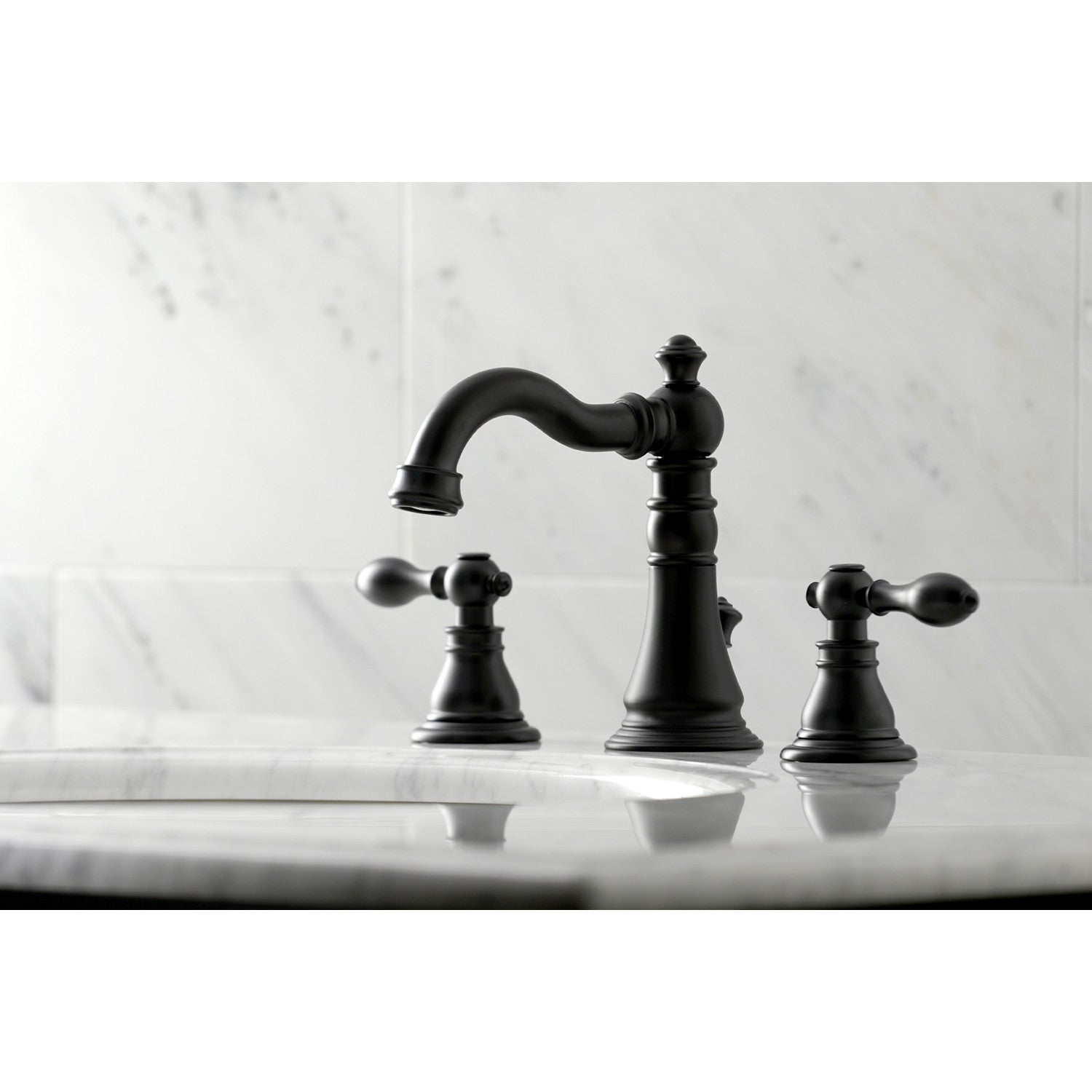 American Classic FSC1970ACL 3-Hole Widespread Bathroom Faucet with Brass Pop-Up Drain - Matte Black Finish for Vanity Sinks - Perfect for Modern Bathroom Renovations