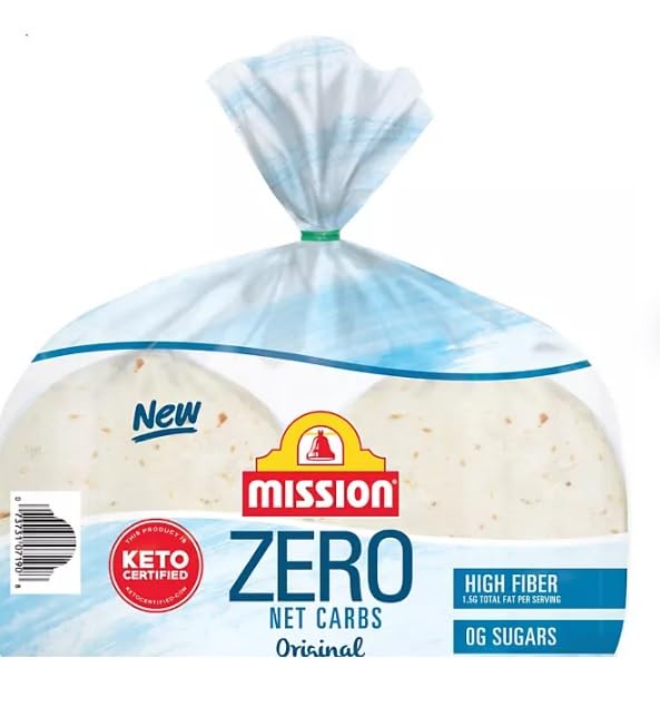 Mission Zero Net Carbs Tortillas Original - Low Carb Keto Wraps (18 oz, 28 Count) | Perfect for Tacos, Burritos & Sandwiches | Icemans Thunder Packaging
