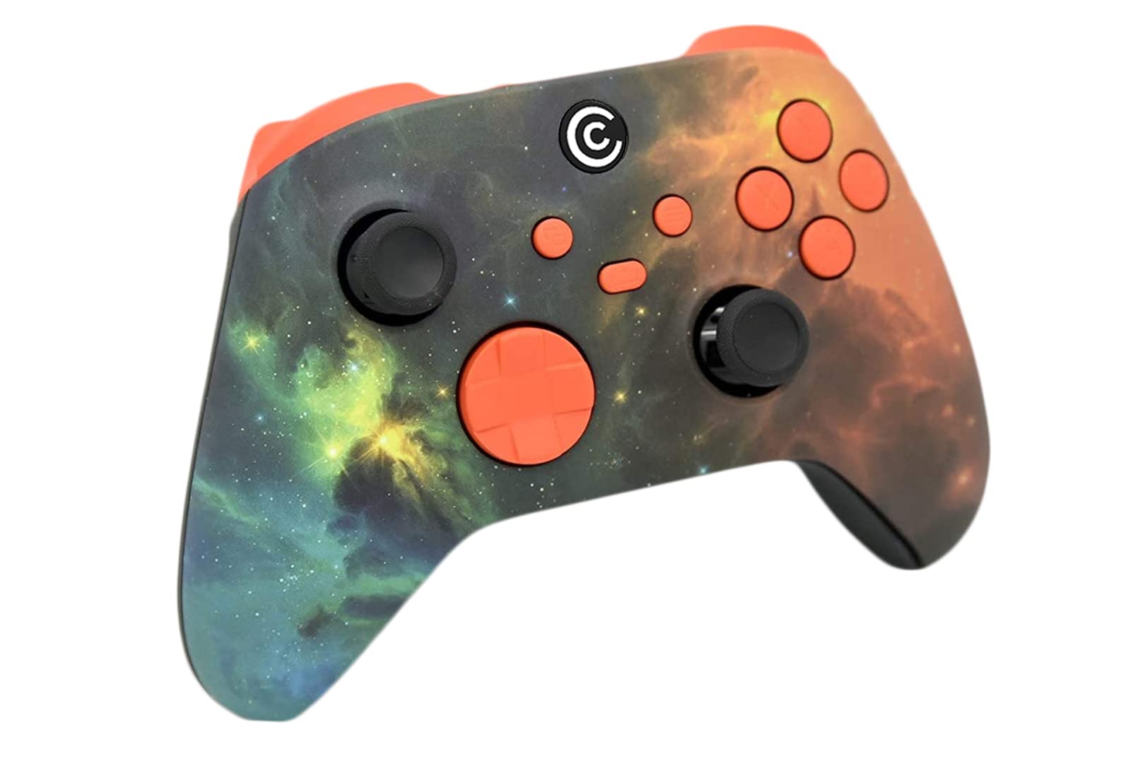 Custom Wireless Gaming Controller for PC, Windows, Xbox Series X/S & Xbox One - Vibrant Universe & Orange Designs | Multi-Platform Compatible | Perfect for Competitive Gaming & Casual Play