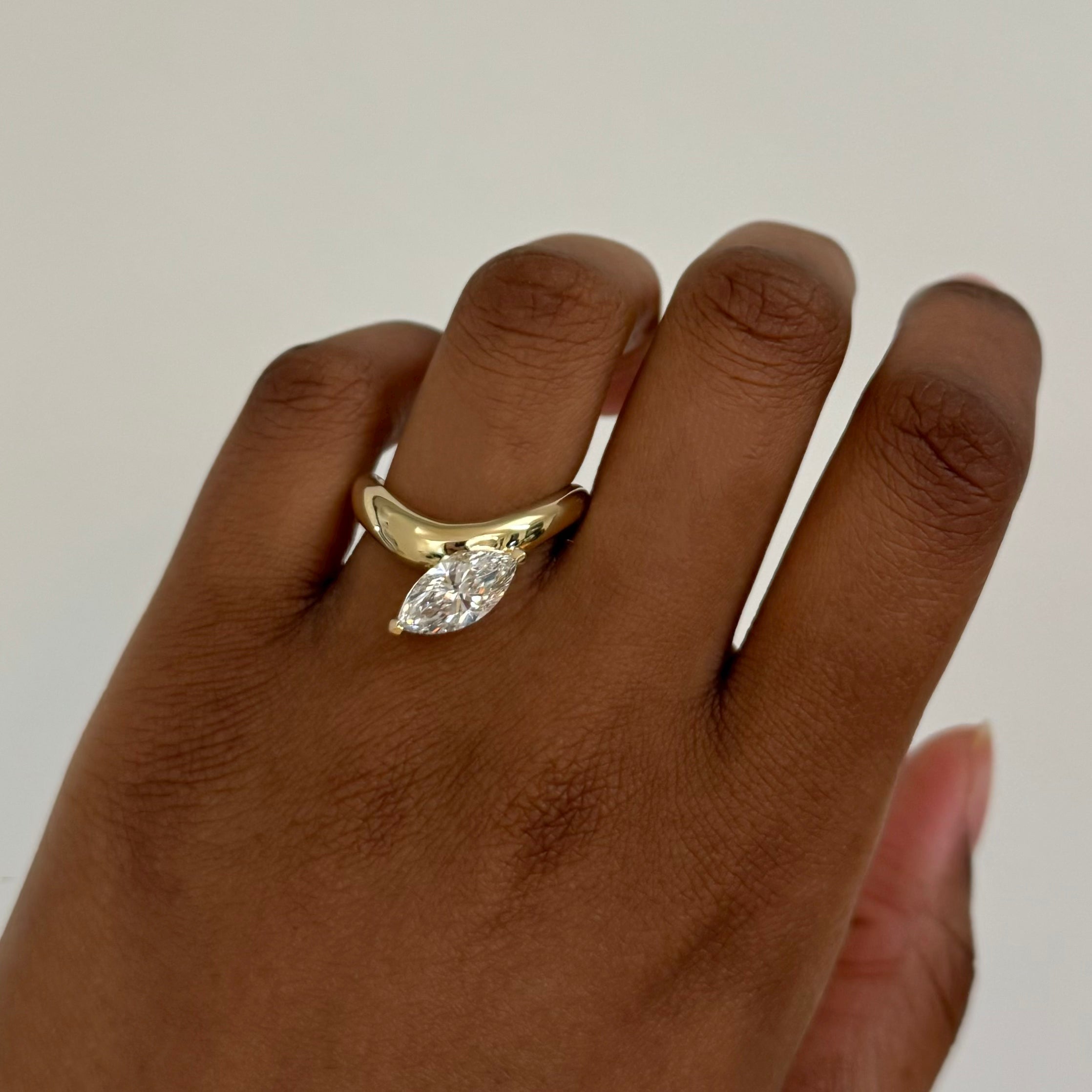 Cloud Offset Marquise Ring | Elegant Vintage-Inspired Marquise Cut Ring for Women | Perfect for Weddings, Anniversaries & Special Occasions