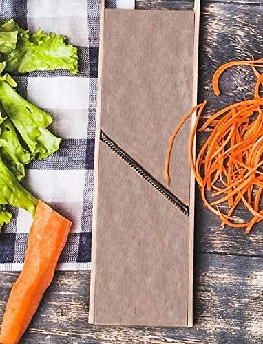 Premium Stainless Steel Wooden Grater Slicer - 2.56 x 10.63 Inch Kitchen Tool for Shredding Carrots, Cheese & Vegetables - Perfect for Korean Carrot Salad, Russian Salad & Meal Prep