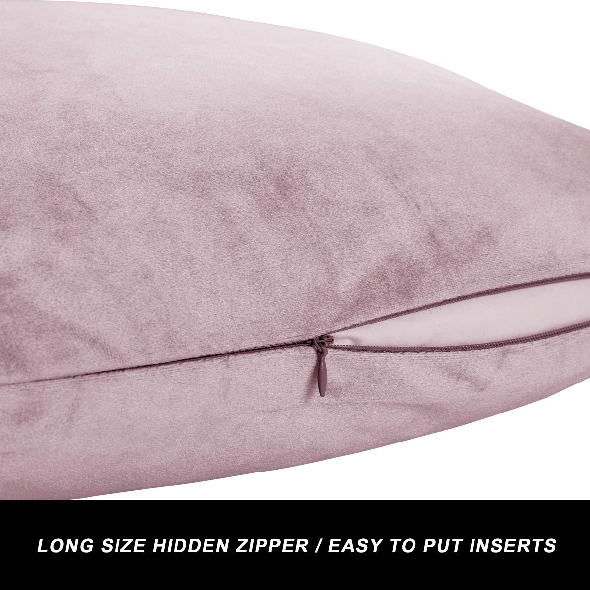 GIGIZAZA Velvet Throw Pillow Covers Set of 2 - 20x20 Inches Square Decorative Cushion Covers in Sweet Lilac for Sofa, Couch & Bed - Soft Luxury Home Decor Accent for Living Room, Bedroom