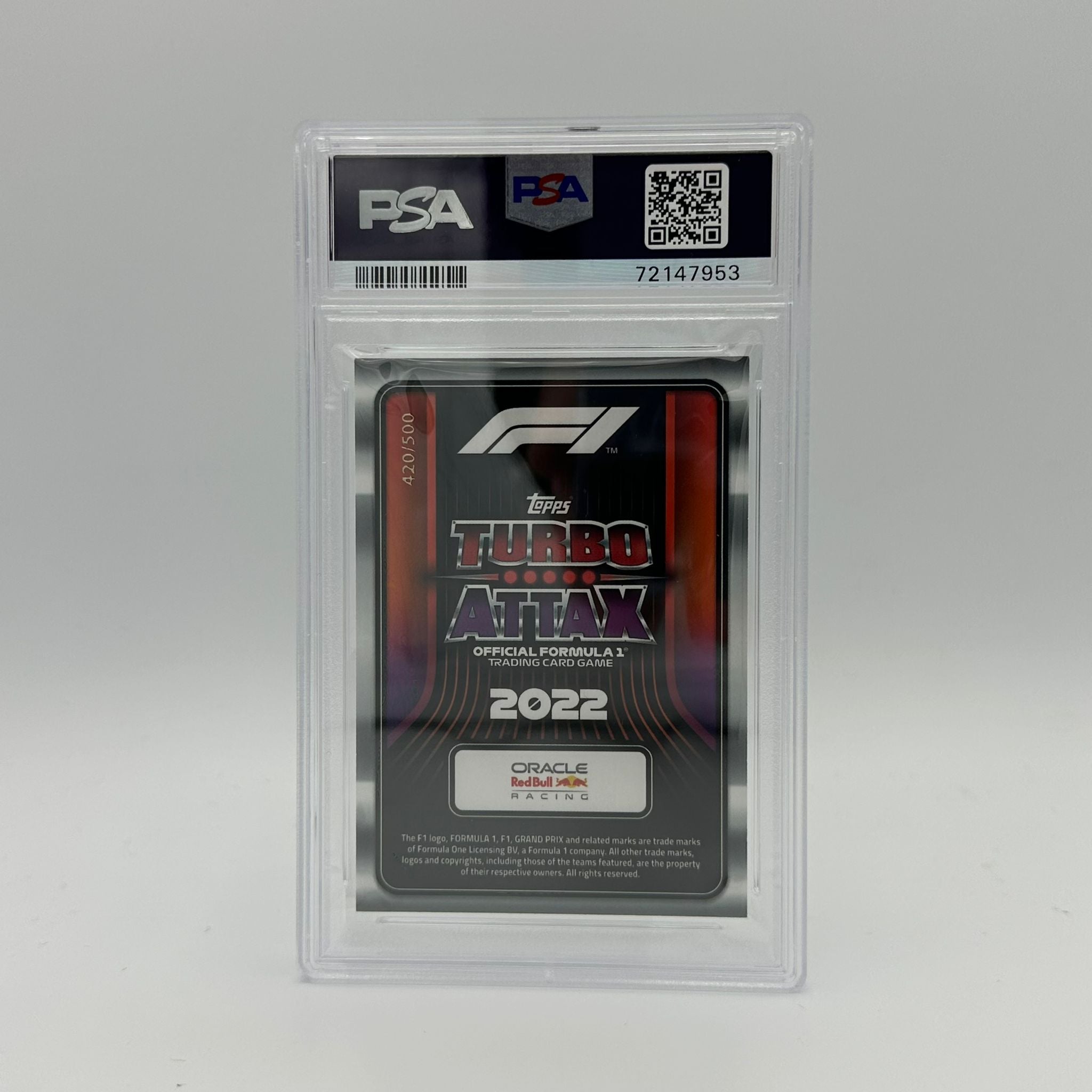 PSA 10 Graded Max Verstappen #286 420/500 Race Winner Mirror Green Trading Card - Perfect for F1 Collectors, Sports Memorabilia Enthusiasts & Investment Portfolio