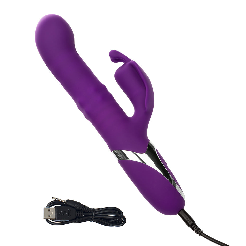Enchanted Flutter Thrusting Rabbit Vibrator with Rotating Beads - Powerful Dual Stimulation for Women, G-Spot & Clitoral Pleasure - Perfect for Couples Play & Solo Intimate Moments