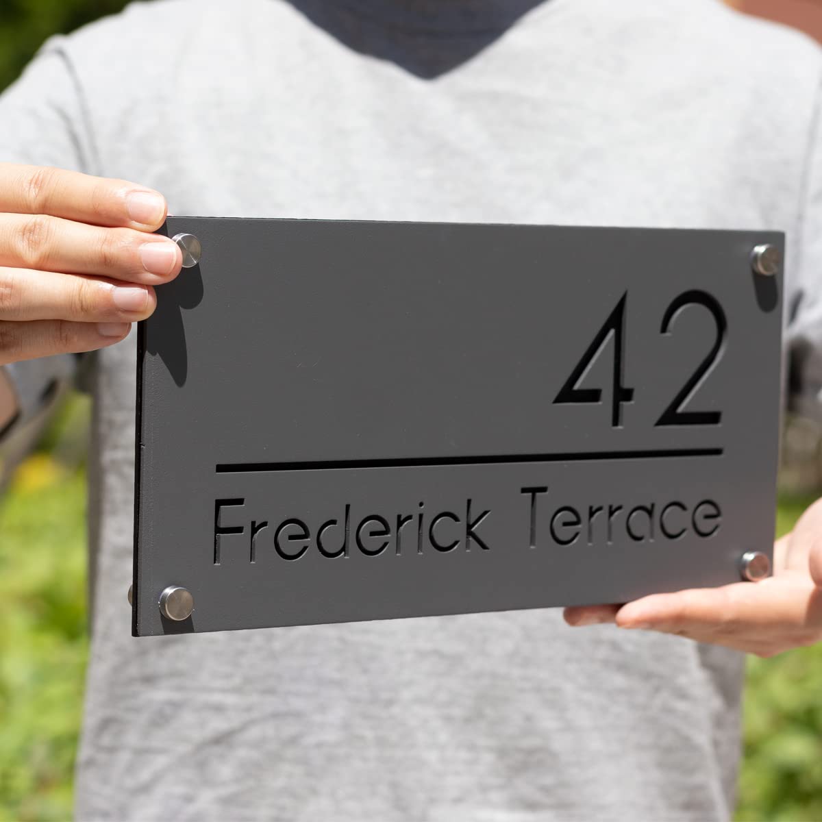 Modern Aluminum House Numbers for Outdoor - Custom Address Plaque Sign, Personalized Home Address Sign for Mailbox, Front Door, Porch & Garden Decor