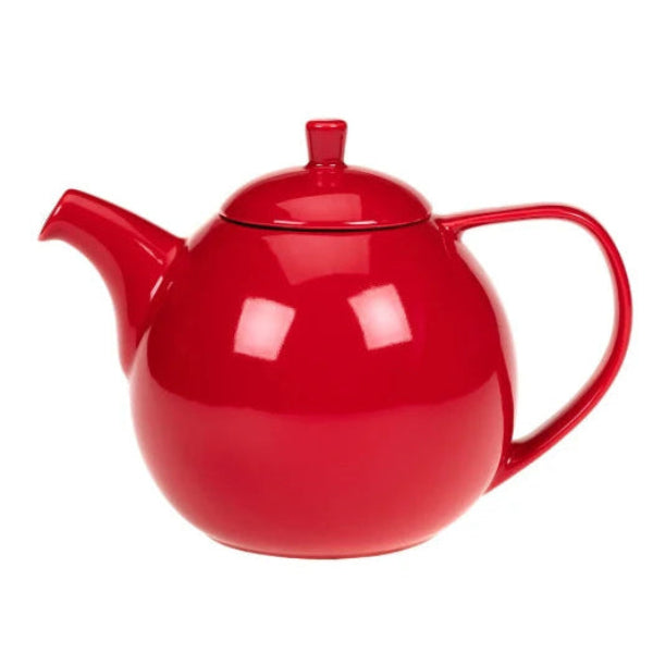 FORLIFE Curve 45 oz Teapot - Premium Ceramic Tea Pot with Stainless Steel Infuser - Perfect for Loose Leaf Tea, Herbal Tea & Iced Tea Brewing - Ideal for Home, Office & Tea Parties