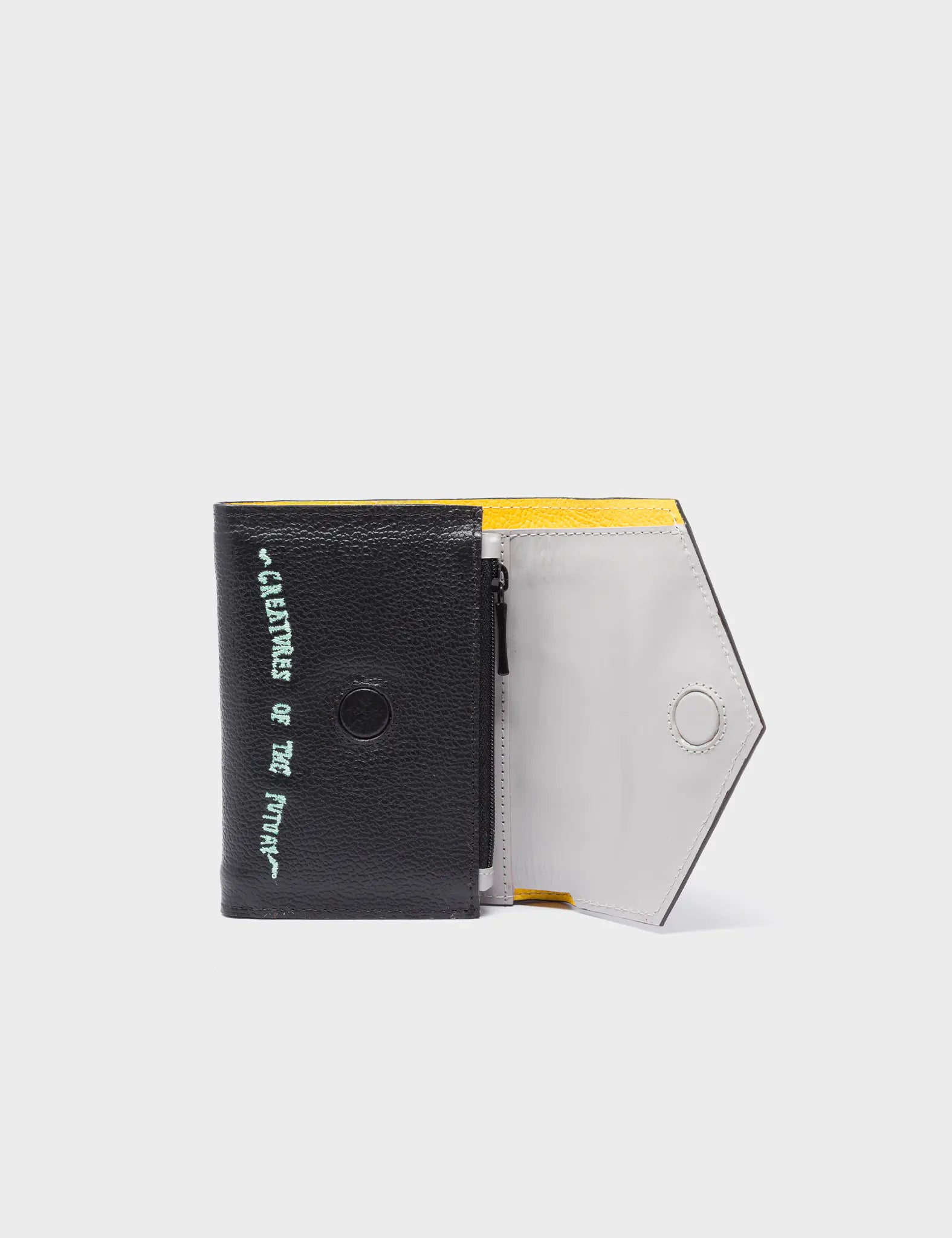 Fiona Genuine Black Leather Wallet - Creatures of the Future Design - Stylish & Durable for Everyday Use, Travel & Gifts