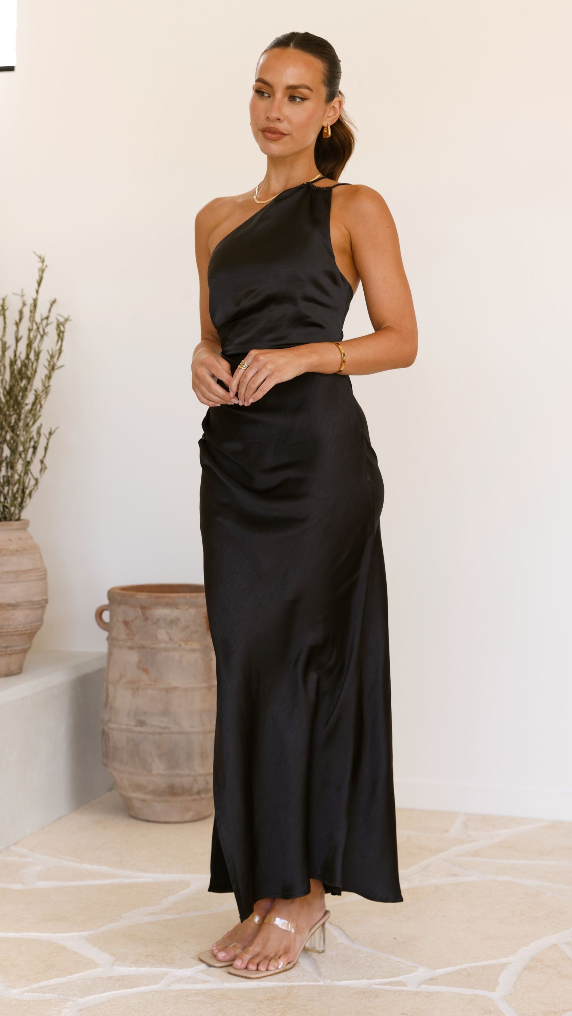 Jenna Maxi Dress for Women - Elegant Black Long Summer Dress - Perfect for Beach, Party & Casual Wear
