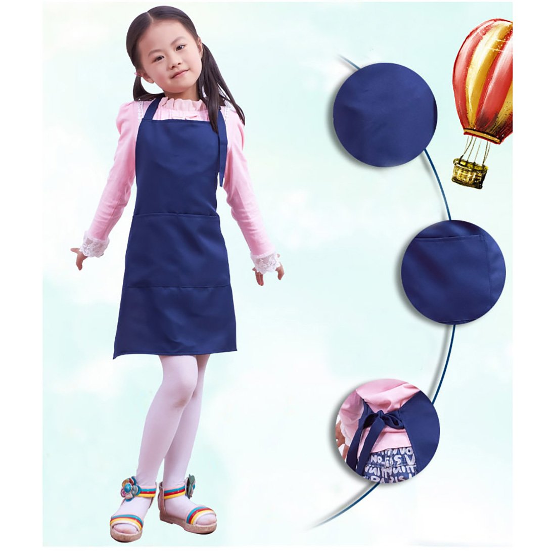 Kids Artist Apron with Pockets - Waterproof Painting Smock for Children, Creative Art & Kitchen Cooking Apron for Toddlers - Perfect for Art Class, Baking & DIY Crafts