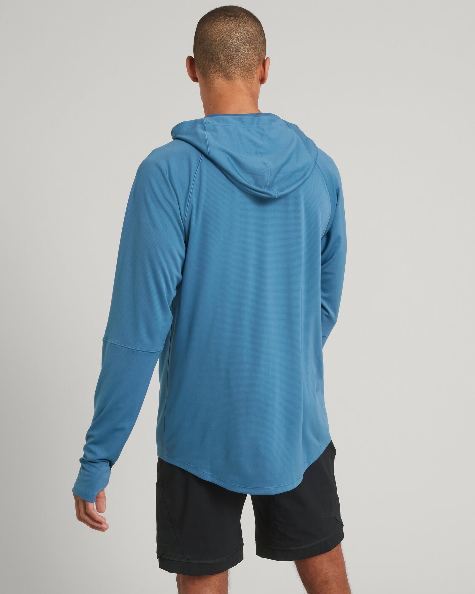 Men's SUN Stopper Hoodie - UPF 50+ Sun Protection, Lightweight & Breathable, Steel Blue - Perfect for Outdoor Activities, Hiking, and Beach Wear