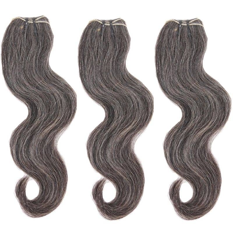 100% Vietnamese Gray Raw Human Hair Bundles - Natural Undyed Virgin Hair for Extensions & Weaves | Perfect for Braiding, Wigs, and Protective Styles