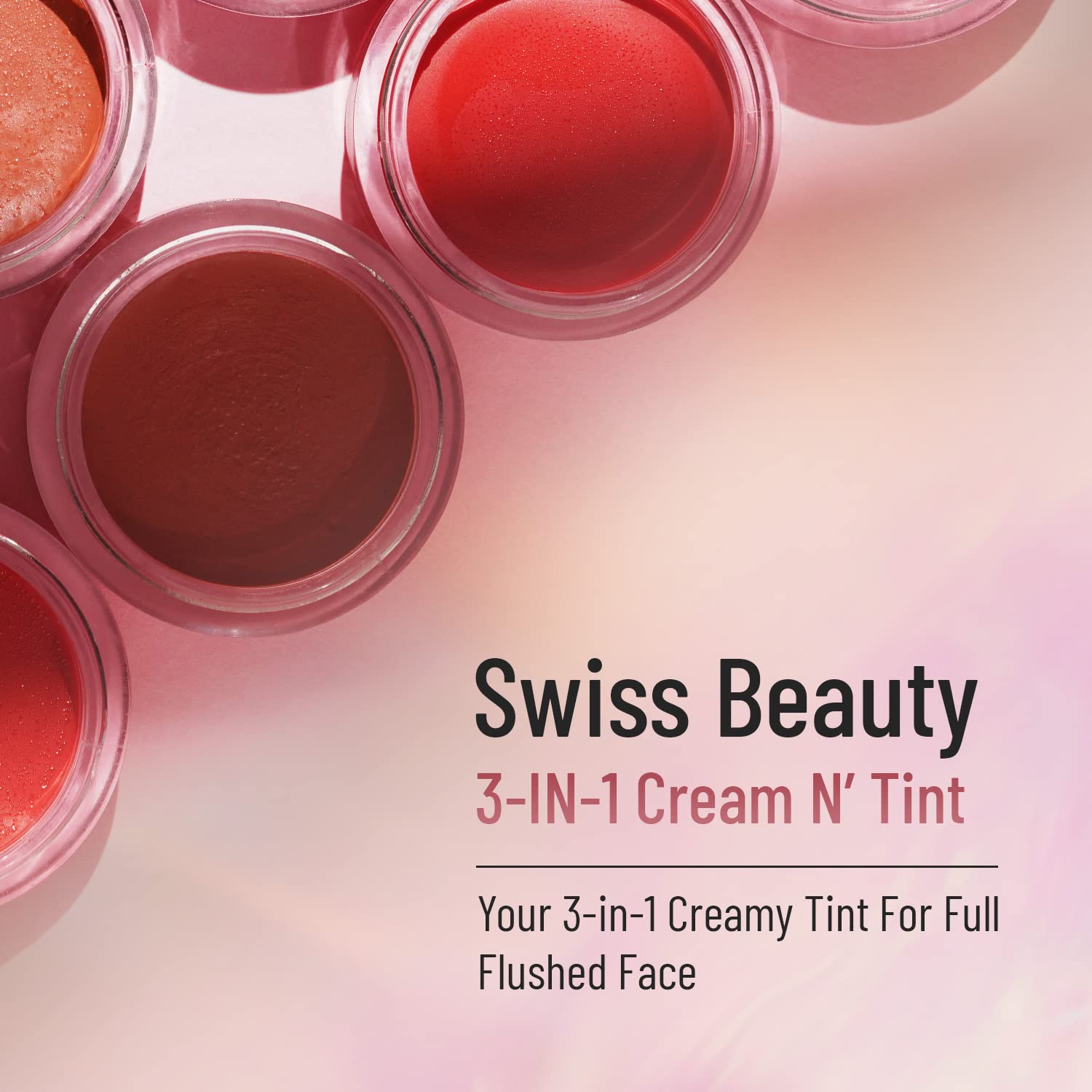 Swiss Beauty 3-in-1 Cream N'Tint for Lips, Eyes & Cheeks - Long Lasting, Blendable Makeup with Jojoba Oil & Glycerin | Fruity Fig Shade (8g) | Perfect for Natural Everyday Look, Date Night & On-the-Go Touch Ups