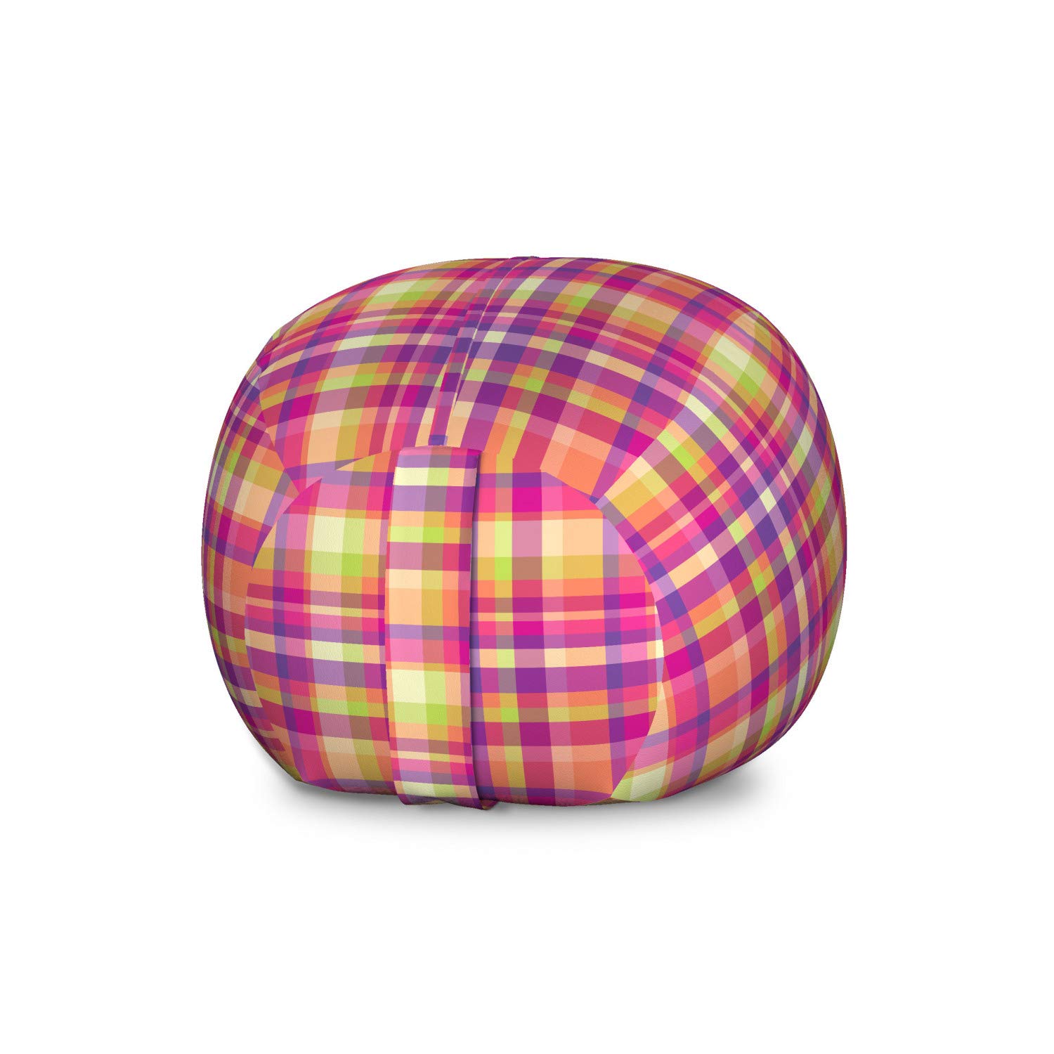 Ambesonne Colorful Storage Toy Bag Chair - Pixel Checkered Squares Design, Large Washable Stuffed Animal Organizer for Kids Bedroom & Playroom | Multicolor Contemporary Decorative Storage Solution
