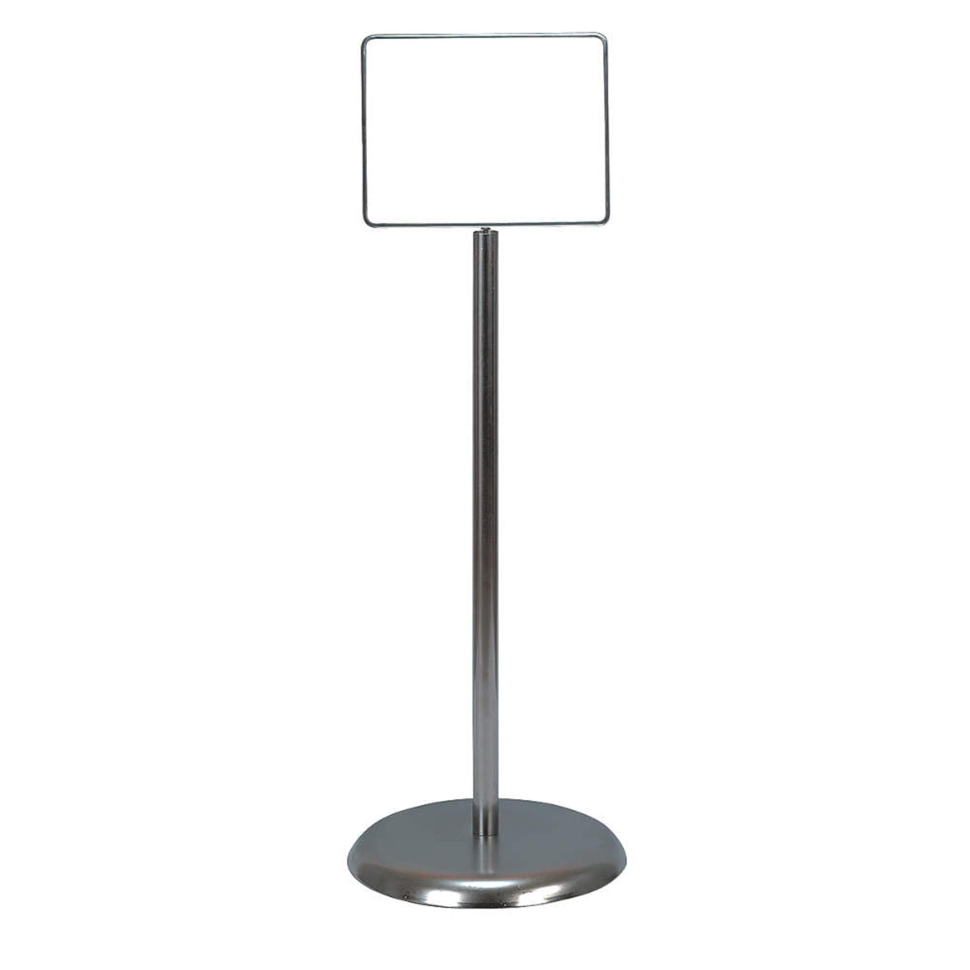 14x11 Chrome Metal Sign Holder Pedestal - Perfect for Retail Displays, Trade Shows & Event Signage