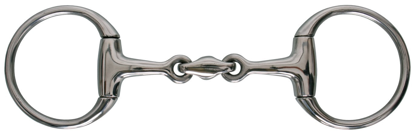 Blue Stainless Steel Eggbutt Training Bit with 70mm Rings – Perfect for Horse Training and Dressage Riding