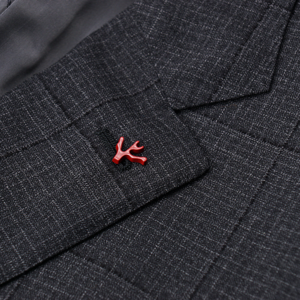 Isaia Gray Check Super 140s Wool Suit for Men - Premium Italian Tailored Business Attire | Perfect for Weddings, Office Meetings & Formal Events