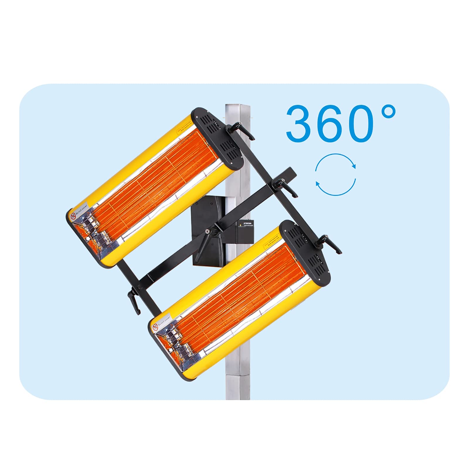 2100W 110V Solar Infrared Paint Curing Lamp - Short Wave Infrared Heater for Auto Body Repair with Smart Timer, Adjustable Height & Mobility (Yellow) - Perfect for Automotive Paint Drying, Industrial Coating Curing & DIY Projects