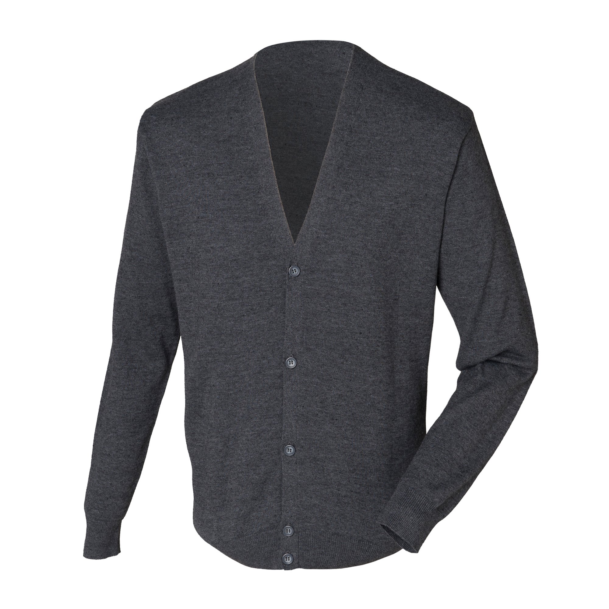 Men's Slim Fit V-Neck Button-Up Fine Knit Cardigan Sweater - Lightweight Layering for Office & Casual Wear