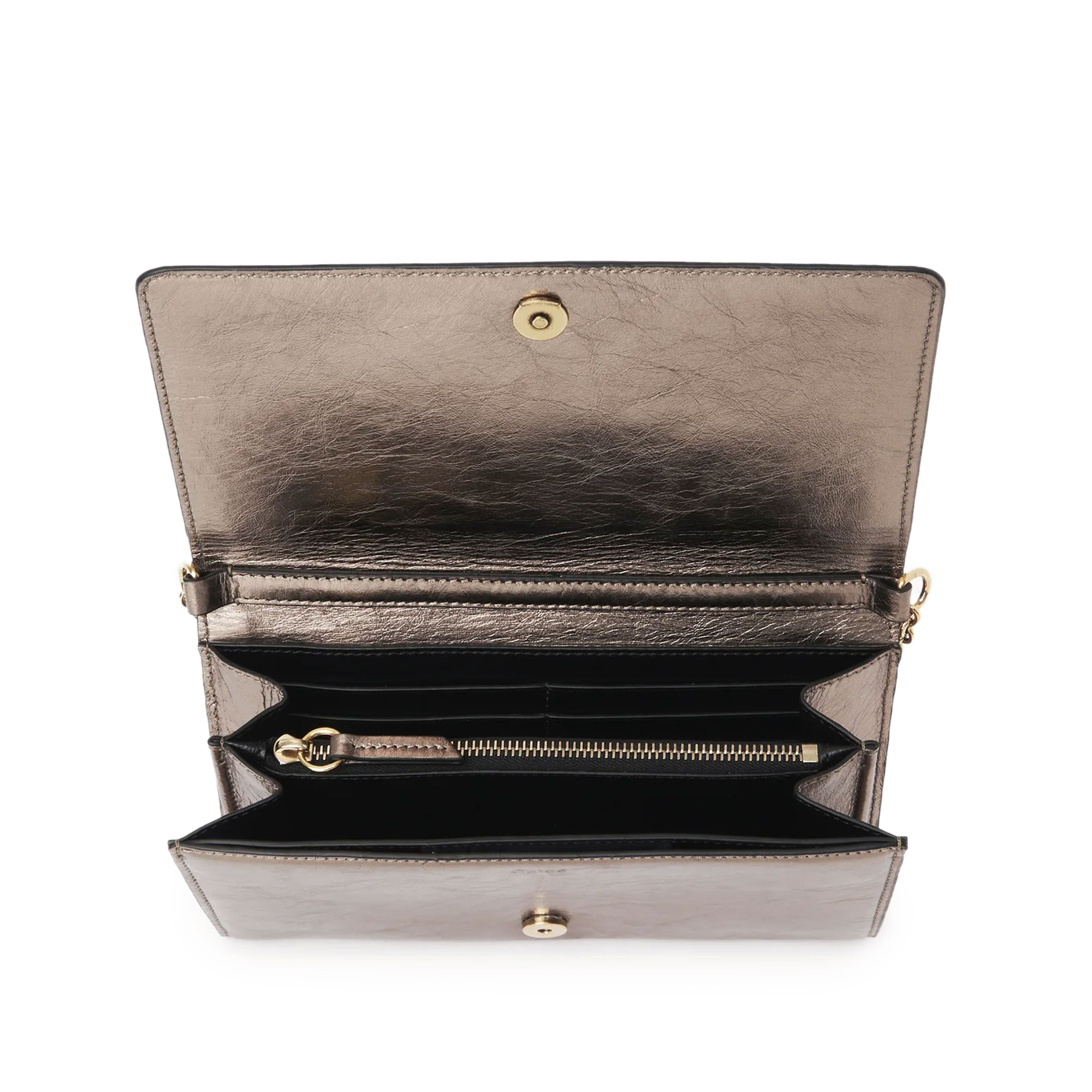 Chanel Classic Flap Wallet on Chain WOC - Metallic Leather Crossbody Bag for Women | Perfect for Evening Parties, Date Nights & Special Occasions