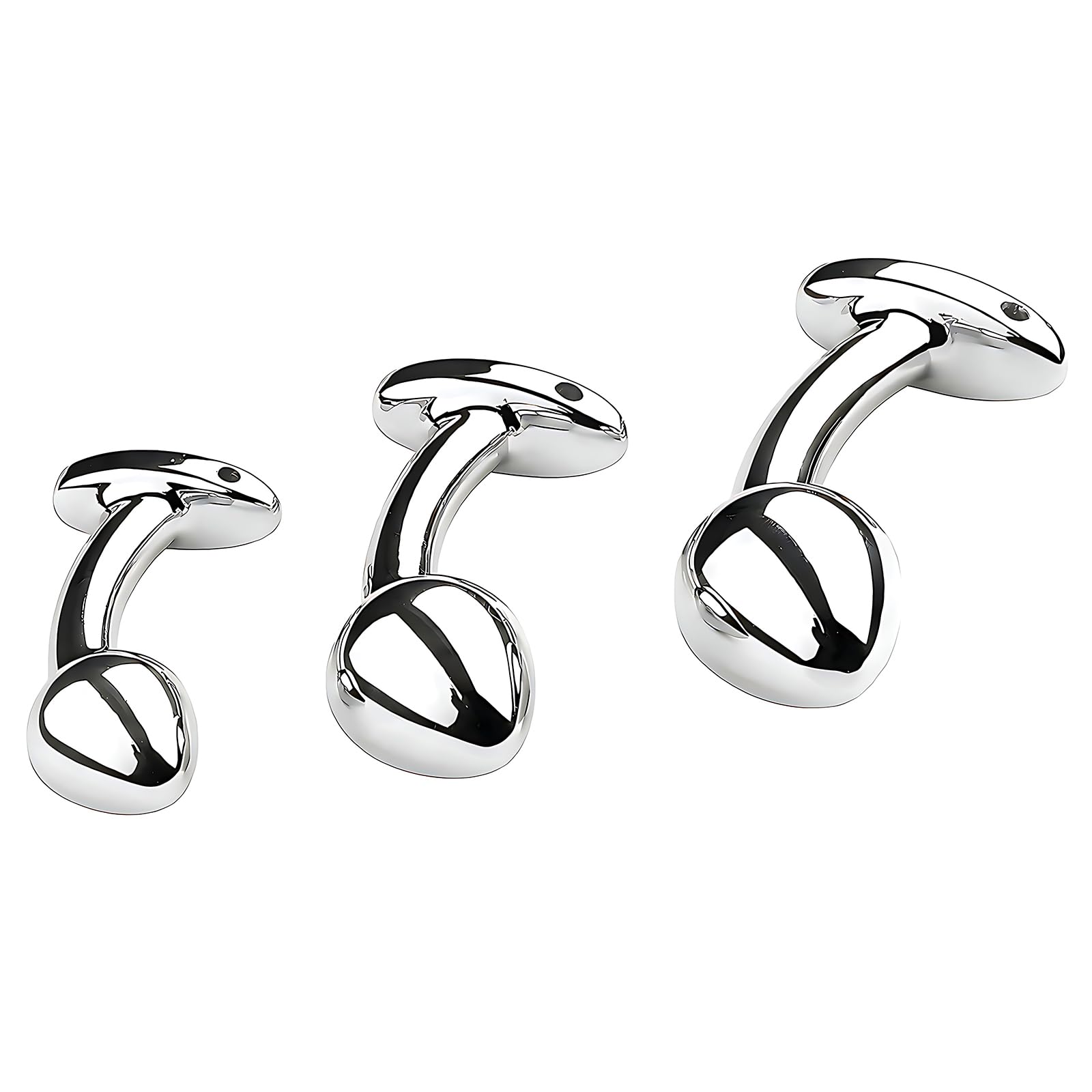 3PCS Metal Anal Plug Trainer Kit - Expanding Butt Plugs for Men & Women, Silver Adult Sex Toys - Perfect for Solo Play, Couples & BDSM Exploration