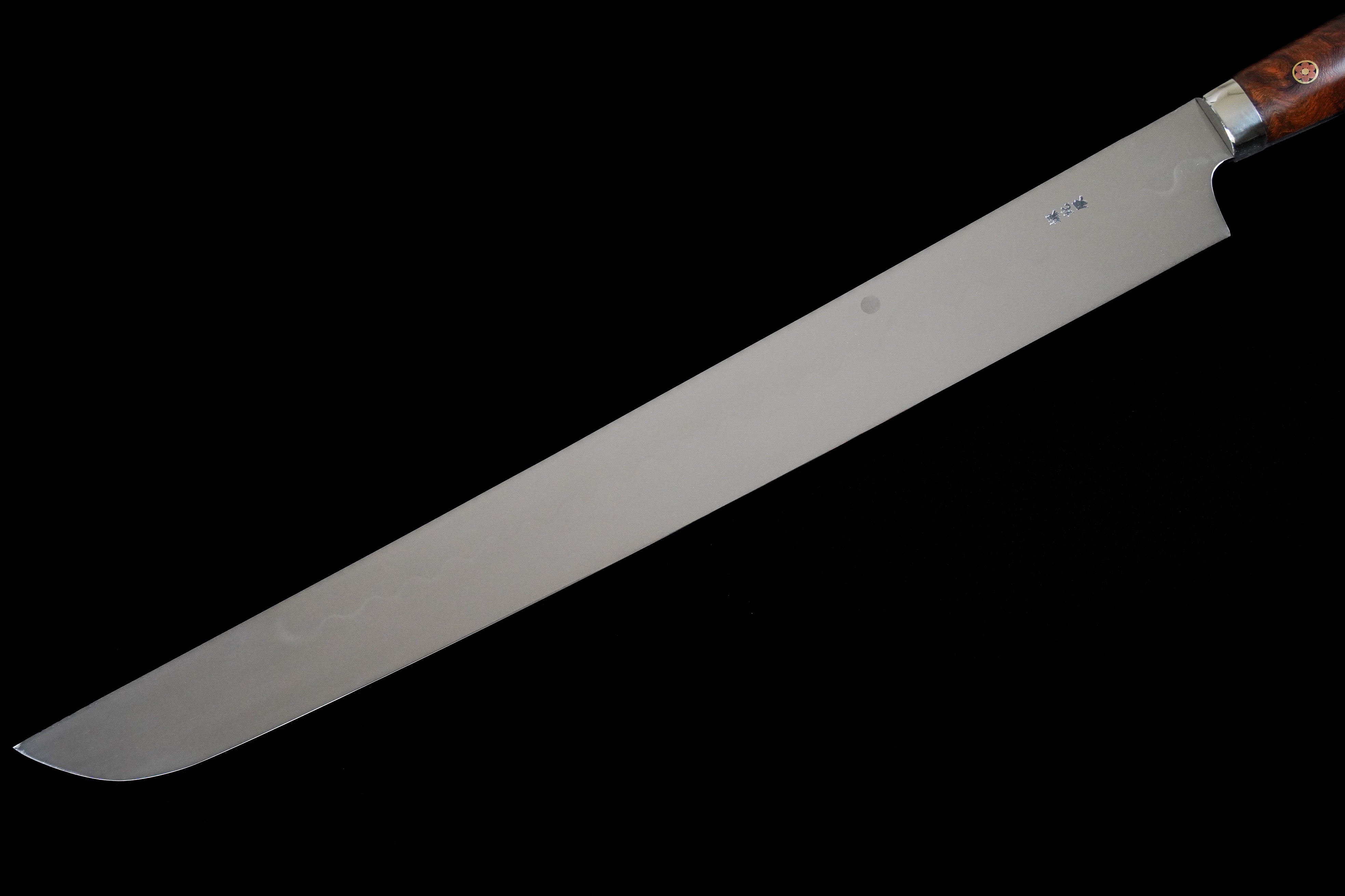 Premium Ikeda Yoshikazu 390mm White #3 Moon Honyaki Sakimaru Knife - Japanese Handcrafted Chef's Knife for Sushi, Sashimi & Precision Cutting