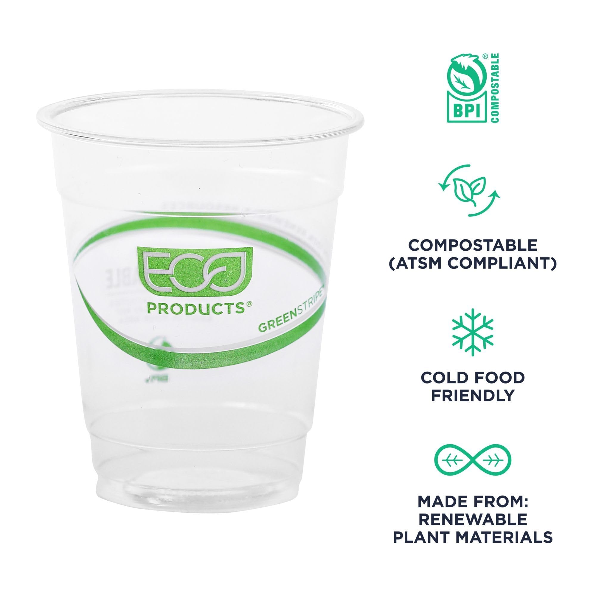 ECO-Friendly 7oz Clear Compostable PLA Plastic Cups - 2000 Count | BPI Certified Plant-Based Disposable Cold Drink Cups | ASTM D6400 Compliant | Perfect for Iced Coffee, Smoothies, Parties & Events