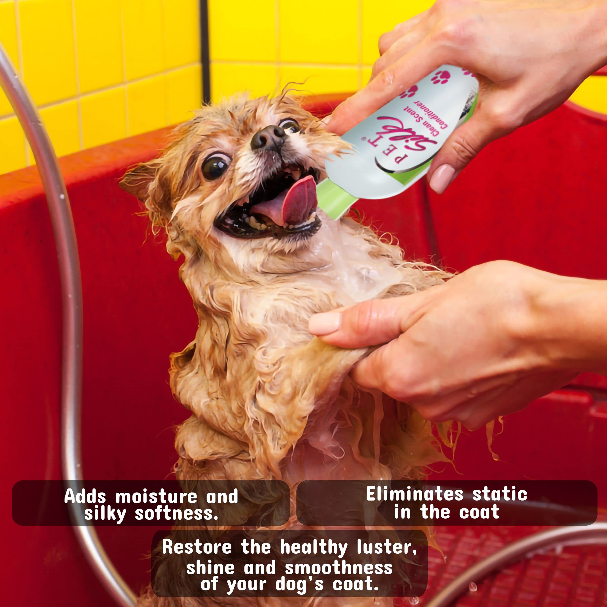 Pet Silk Clean Scent Pet Conditioner - 1 Gallon | Hypoallergenic Dog & Cat Detangling Solution for Shiny Coat | Perfect for Grooming Salons & Home Bathing