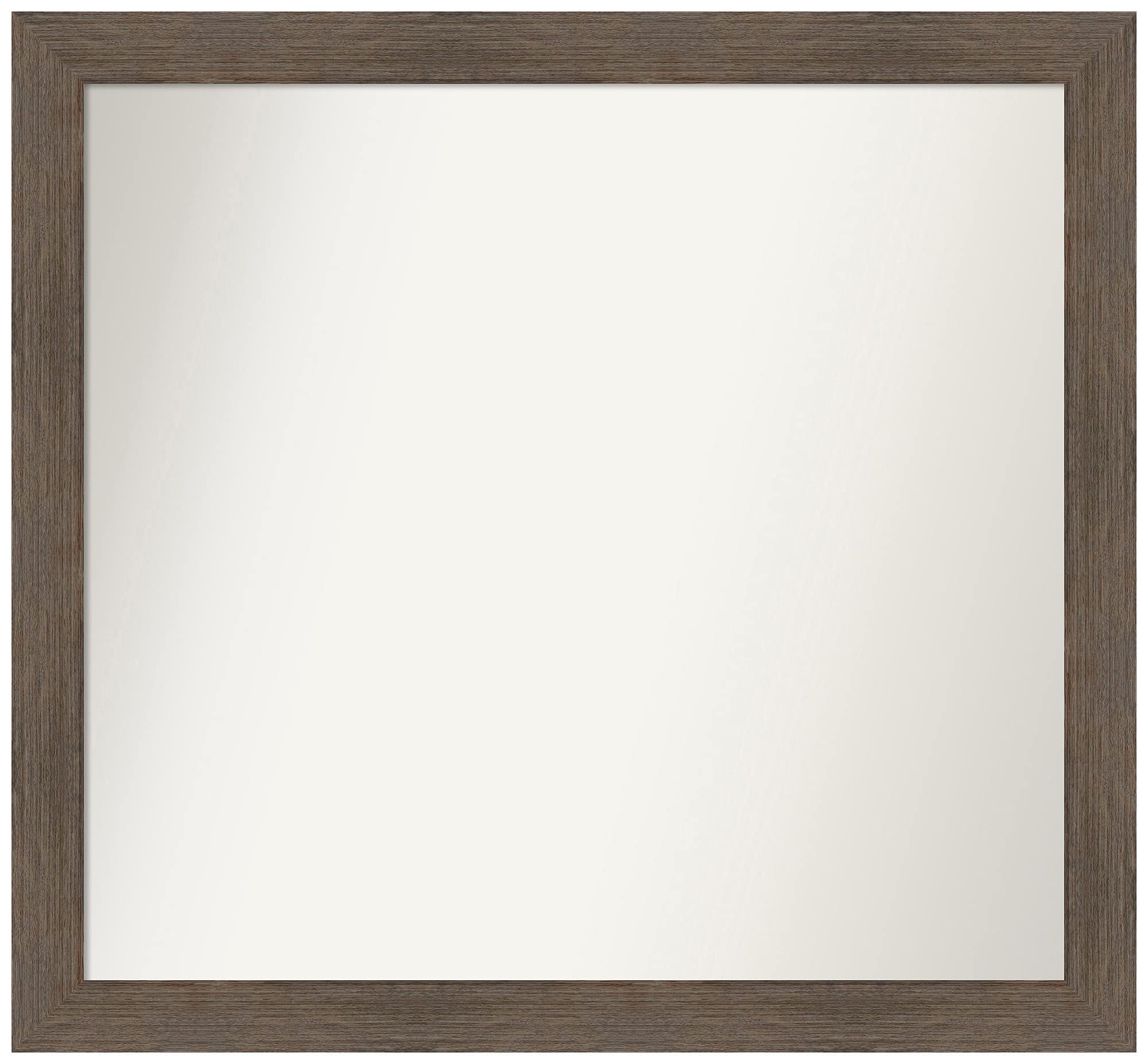 Amanti Art 25x27 Inch Non-Beveled Custom Wall Mirror with Hardwood Mocha Narrow Frame - Bathroom, Bedroom, Living Room Decor - Brown Wooden Mirror (Multiple Sizes Available)