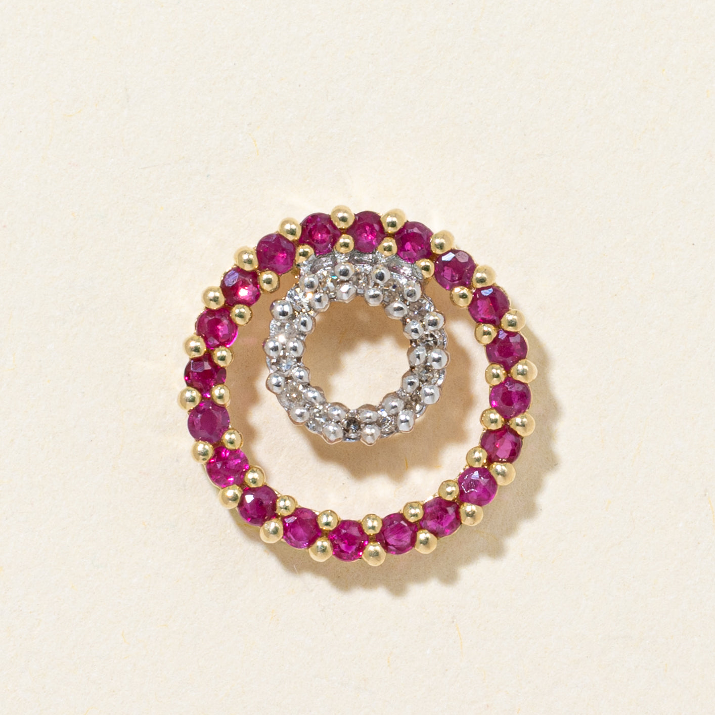 Elegant Ruby & Diamond Circle Pendant Necklace - 0.60ctw Ruby & 0.08ctw Diamonds | Perfect for Anniversary Gifts, Valentine's Day & Special Occasions