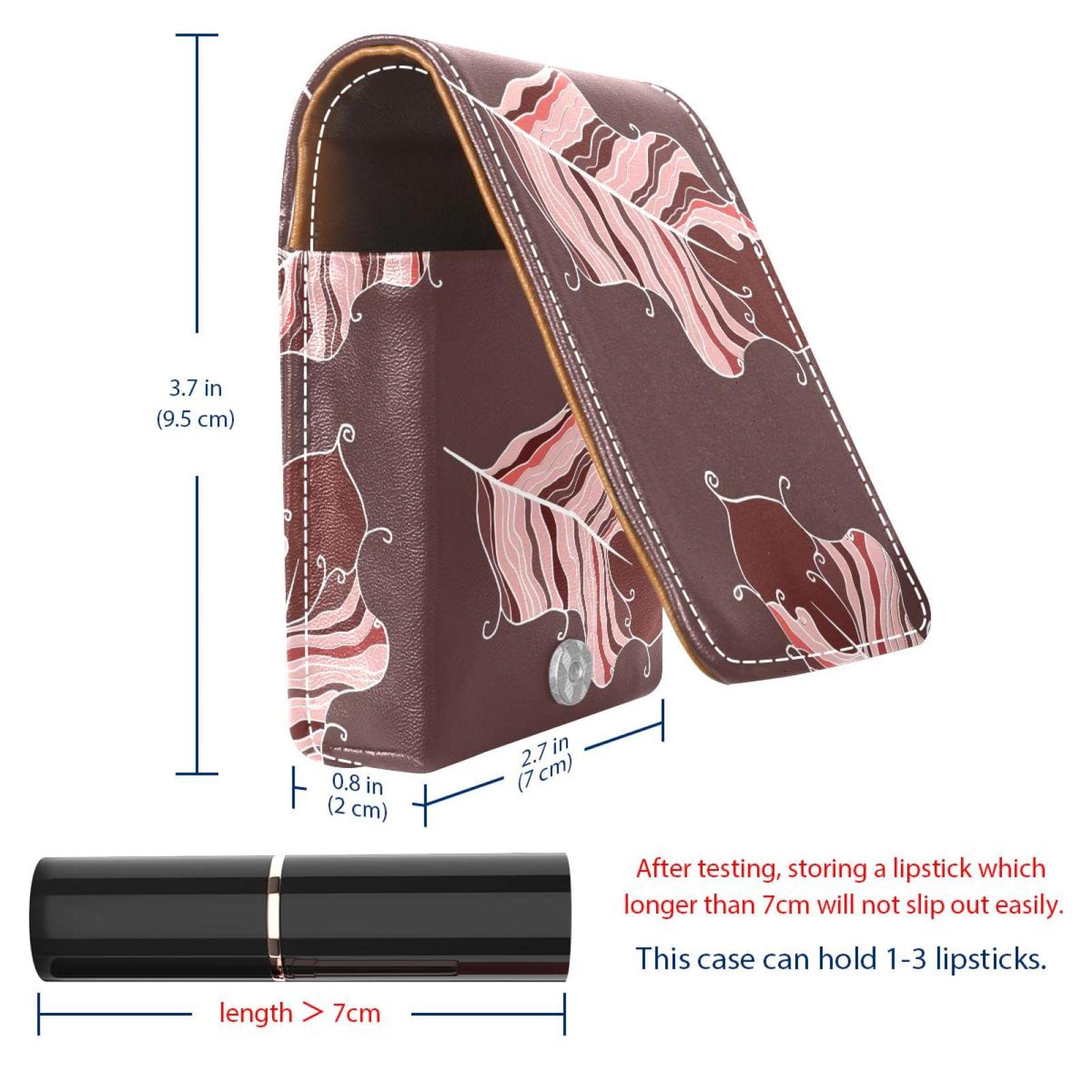 Personalized Lipstick Case - Portable Makeup Bag & Cosmetic Pouch Organizer for Lipsticks - Elegant Ethnic Hippie Style Plumelet Holder - Perfect for Travel, Daily Use & Gift Giving