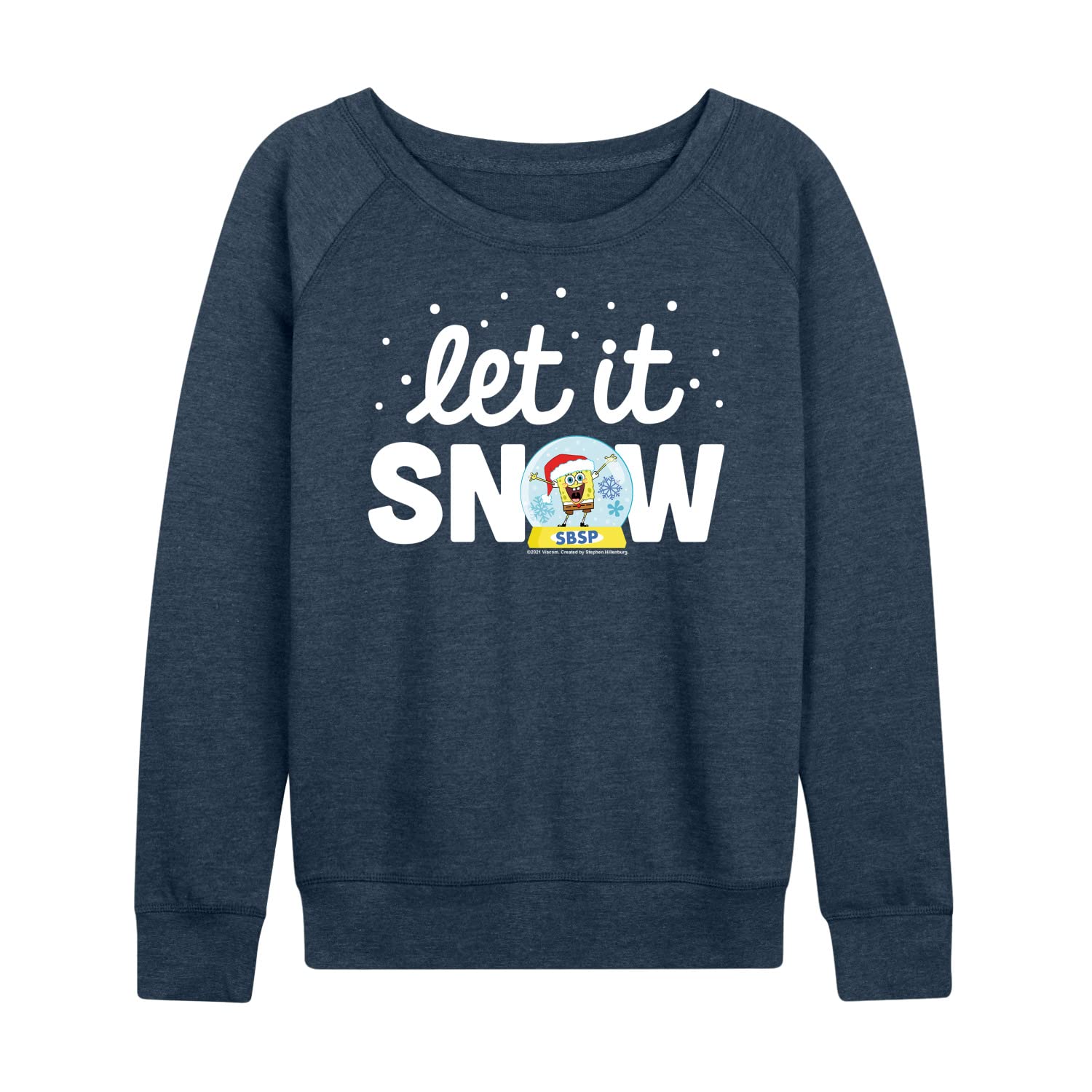 HYBRID APPAREL Women's SpongeBob SquarePants Let It Snow Lightweight French Terry Pullover Hoodie - Cozy Winter Sweatshirt for Casual Wear & Holiday Outfits