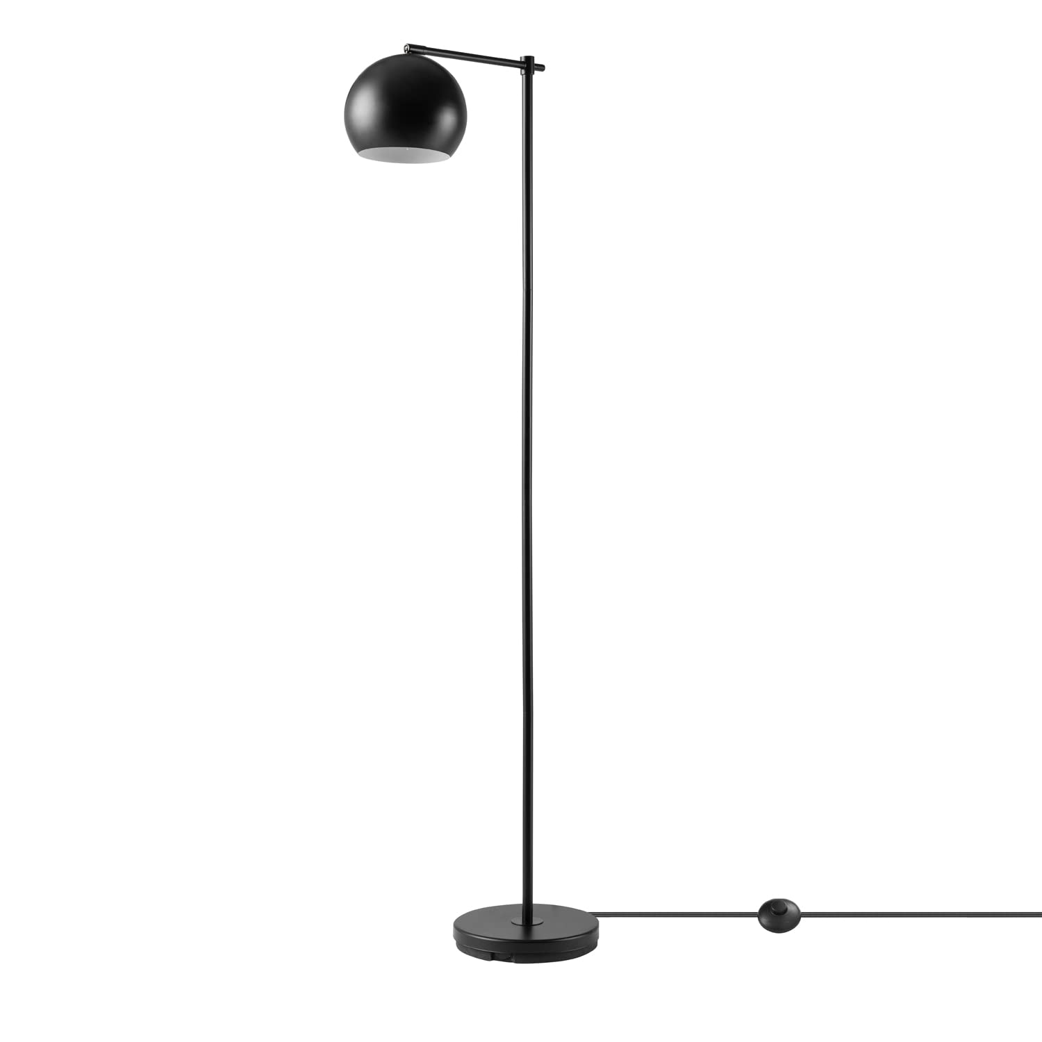 Globe Electric 67503 Modern Black Molly Floor Lamp - Adjustable Height Standing Light for Living Room, Bedroom & Office - Soft Ambient Lighting for Reading & Relaxation