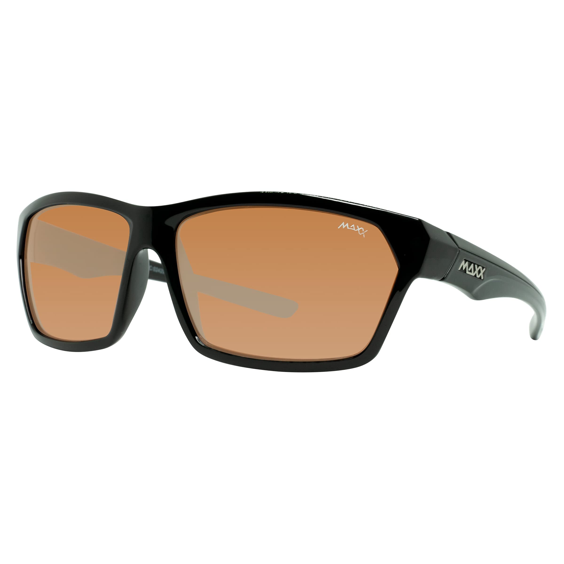 Maxx Cobra 2.0 HD Polarized Sports Sunglasses for Men & Women - UV Protection Cycling Running Golf Glasses - Black Frame Wrap-Around Design for Outdoor Activities