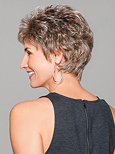 Gabor Wigs Flirt Average Cap Synthetic Wig - Dark Chocolate GL 4-8 | Short Precision Layered Cut with Small Curls | FlexLite Capless Design for Women | Includes MaxWigs Hair Loss Booklet | Perfect for Everyday Wear, Cosplay & Hair Loss Solutions