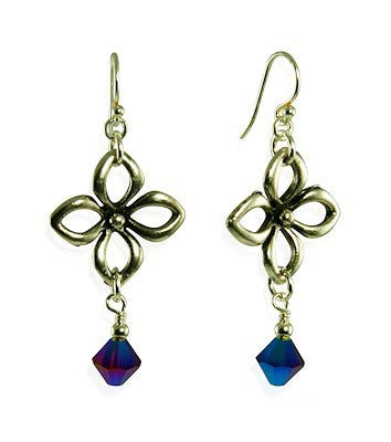 Lustrous Purple Floral Handmade Earrings for Women – Elegant Dangle Jewelry for Parties, Weddings & Special Occasions