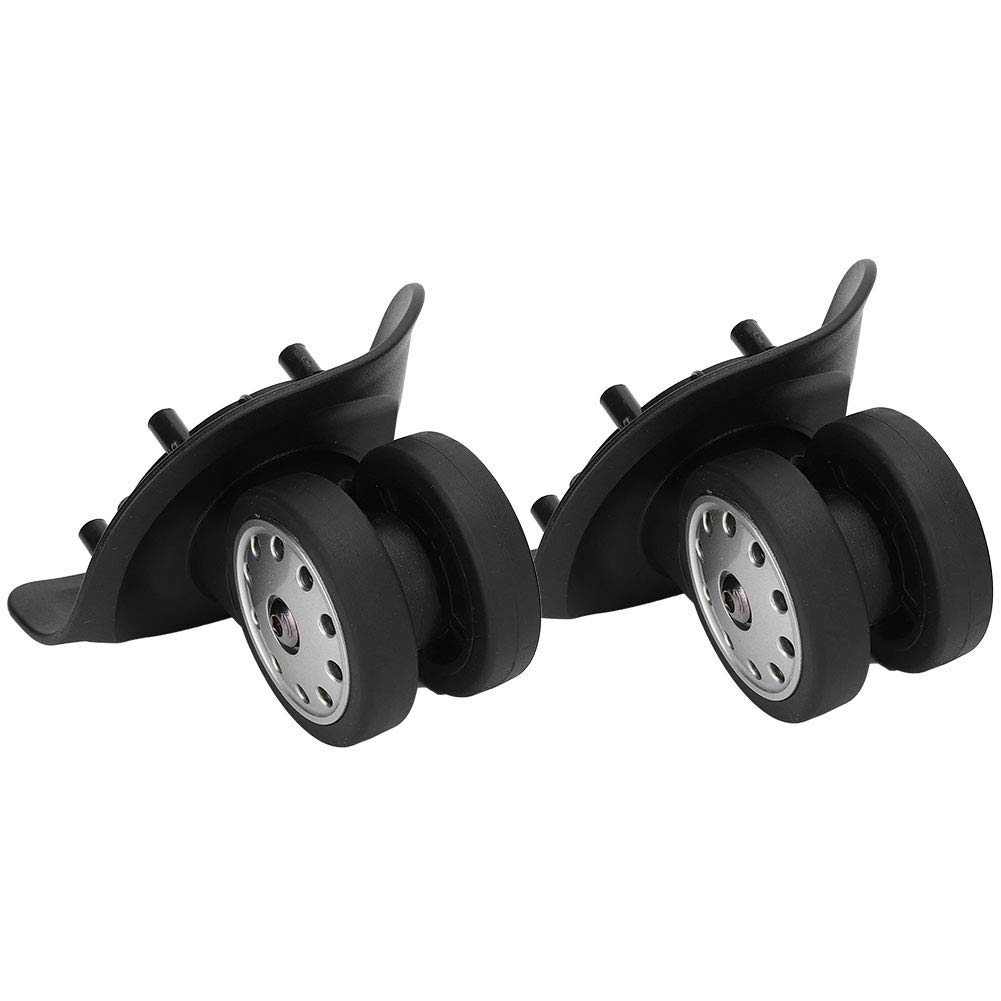 2Pcs Universal Luggage Caster Wheels - A88 PP PET Swivel Replacement Wheels with Multihole Design & Accessories for Suitcase Repair (Black) | Perfect for Travel Luggage, Carry-Ons & Spinner Case Maintenance