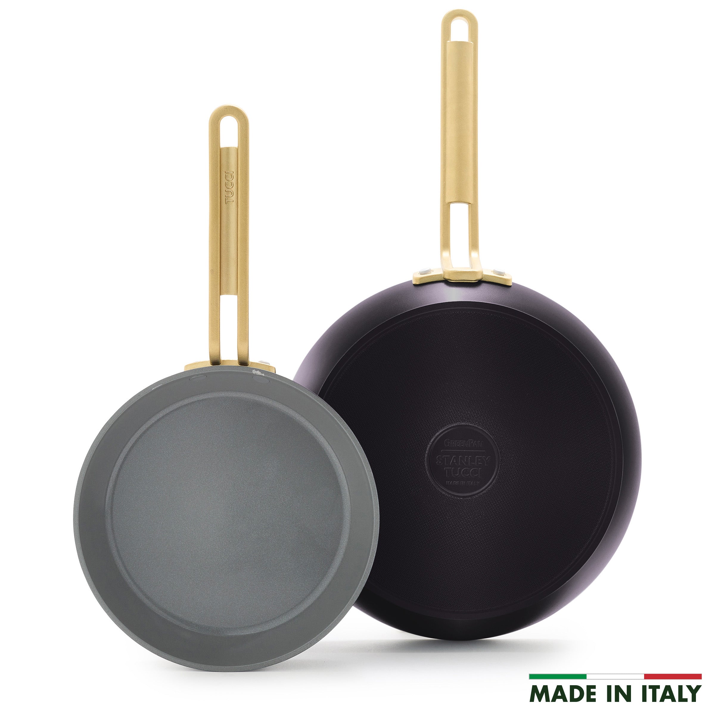 Stanley Tucci™ Ceramic Nonstick 8 & 10 Inch Fry Pan Set - PFOA Free Cookware for Healthy Cooking | Perfect for Sautéing, Frying & Everyday Meals