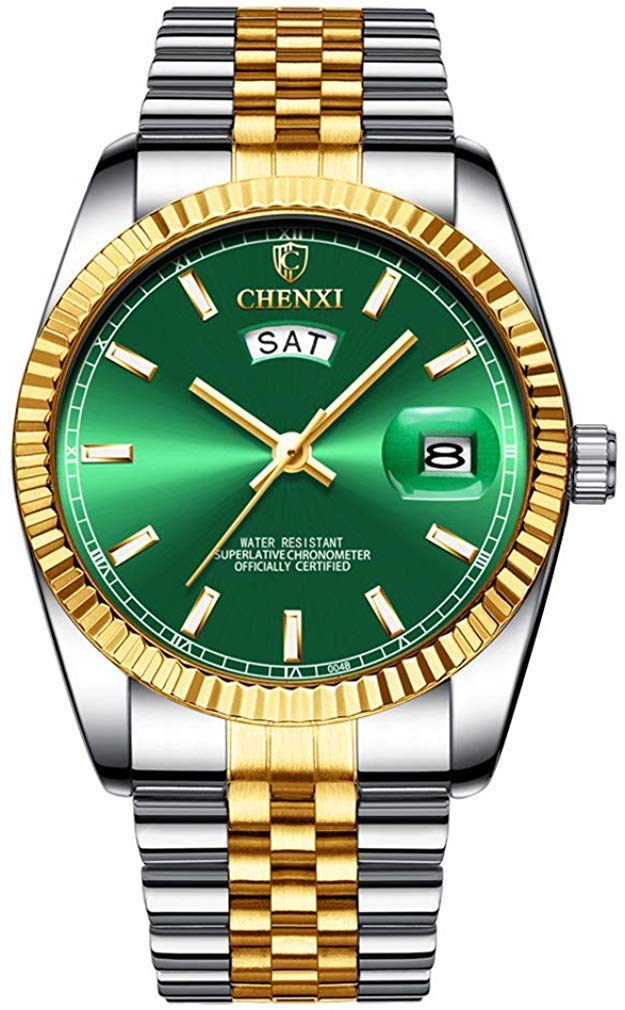 Premium Stainless Steel Men's Business Casual Watch - Waterproof Analog Quartz Watch with Date & Week Display - Perfect for Office, Dating & Sports Activities