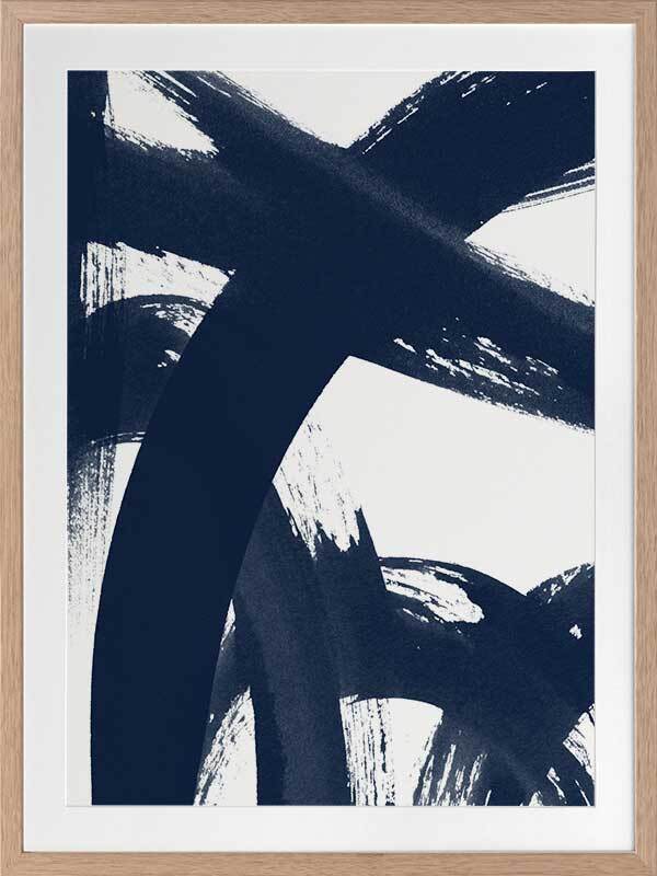 Changing Lanes Evening Ink Framed Art Print - Modern Abstract Wall Decor for Living Room, Bedroom & Office