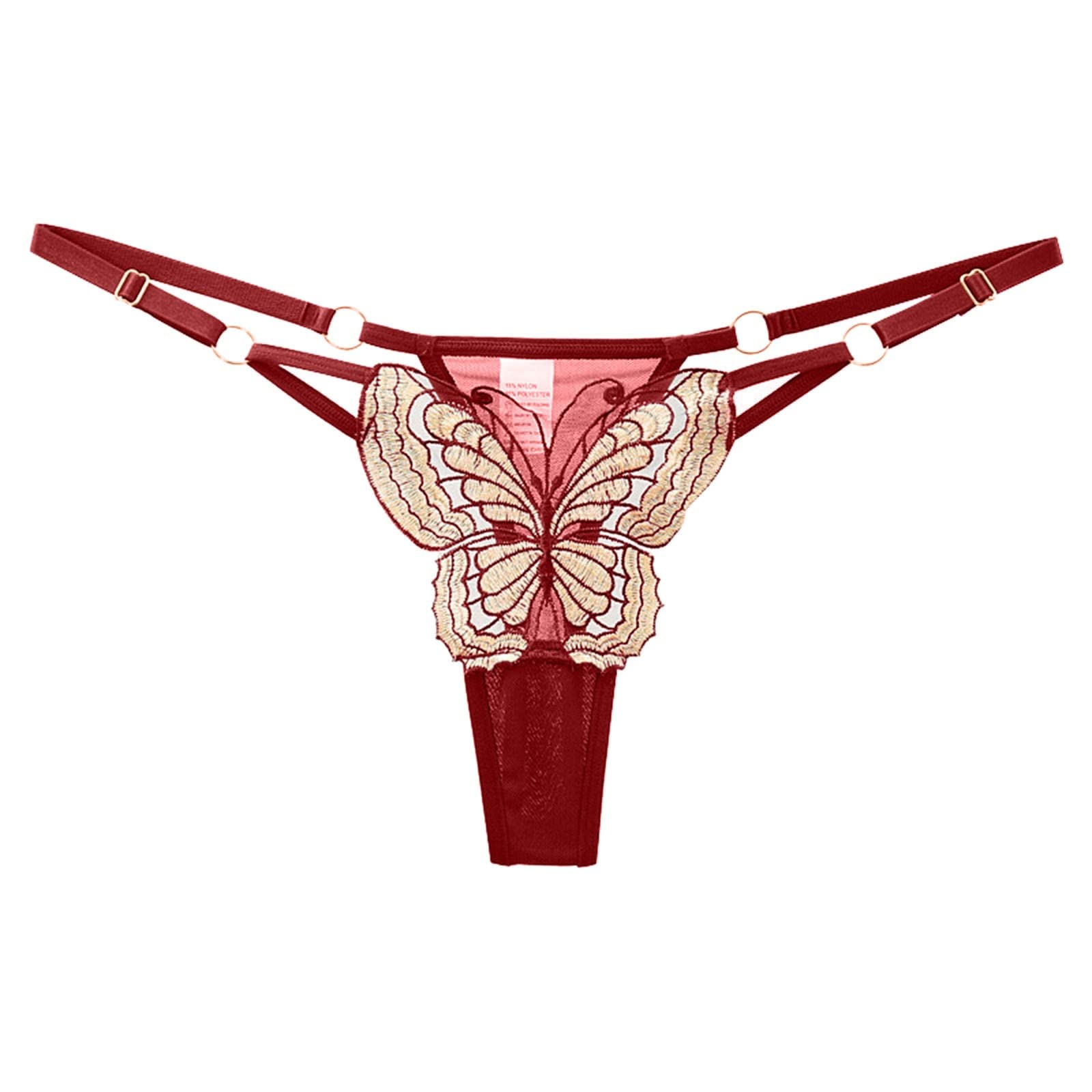 Sexy Low-Rise Thong Underwear for Women - Embroidered Waist Briefs & Panties - Comfortable Daily Wear & Lingerie